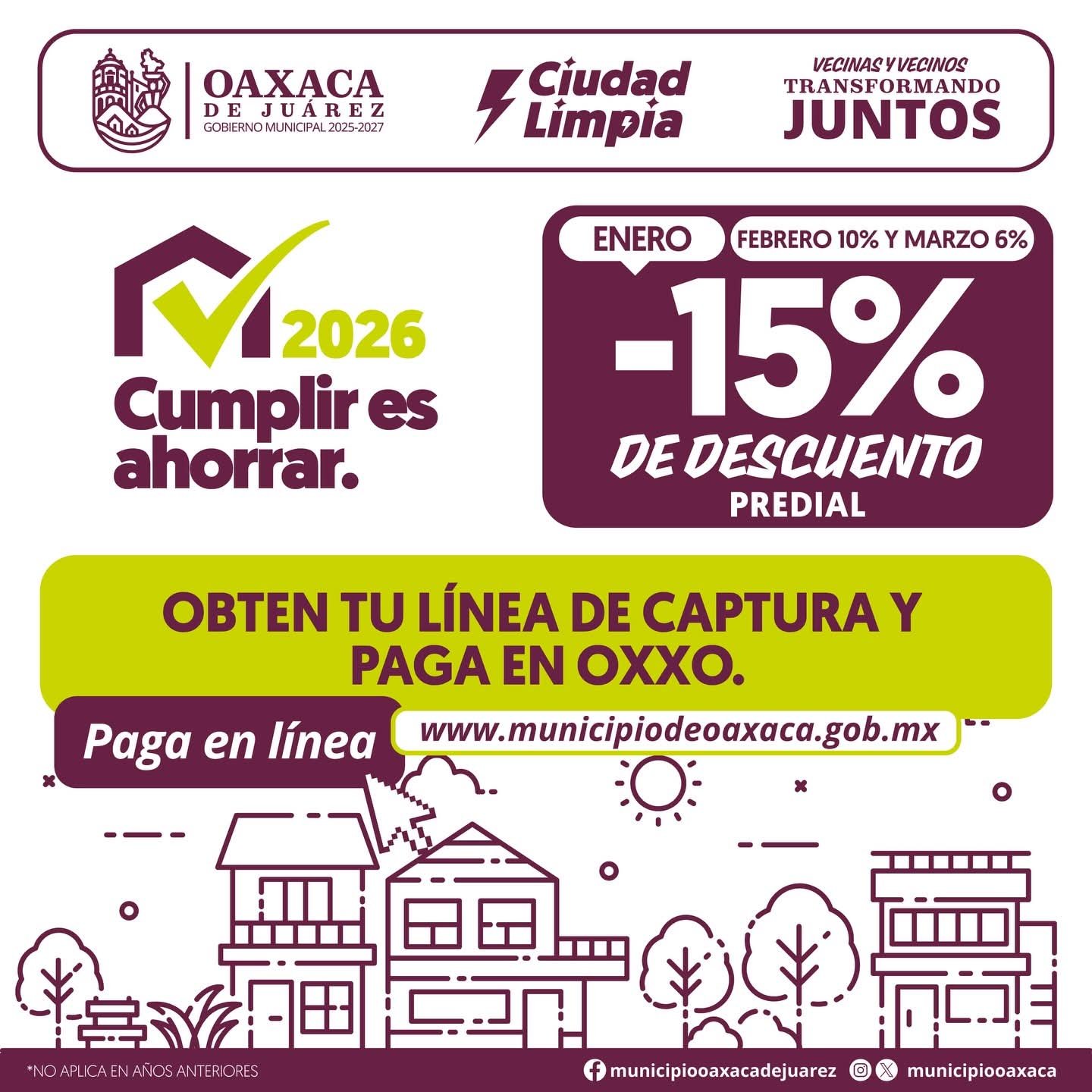 Arranca el cobro del predial en Oaxaca capital con descuento de enero