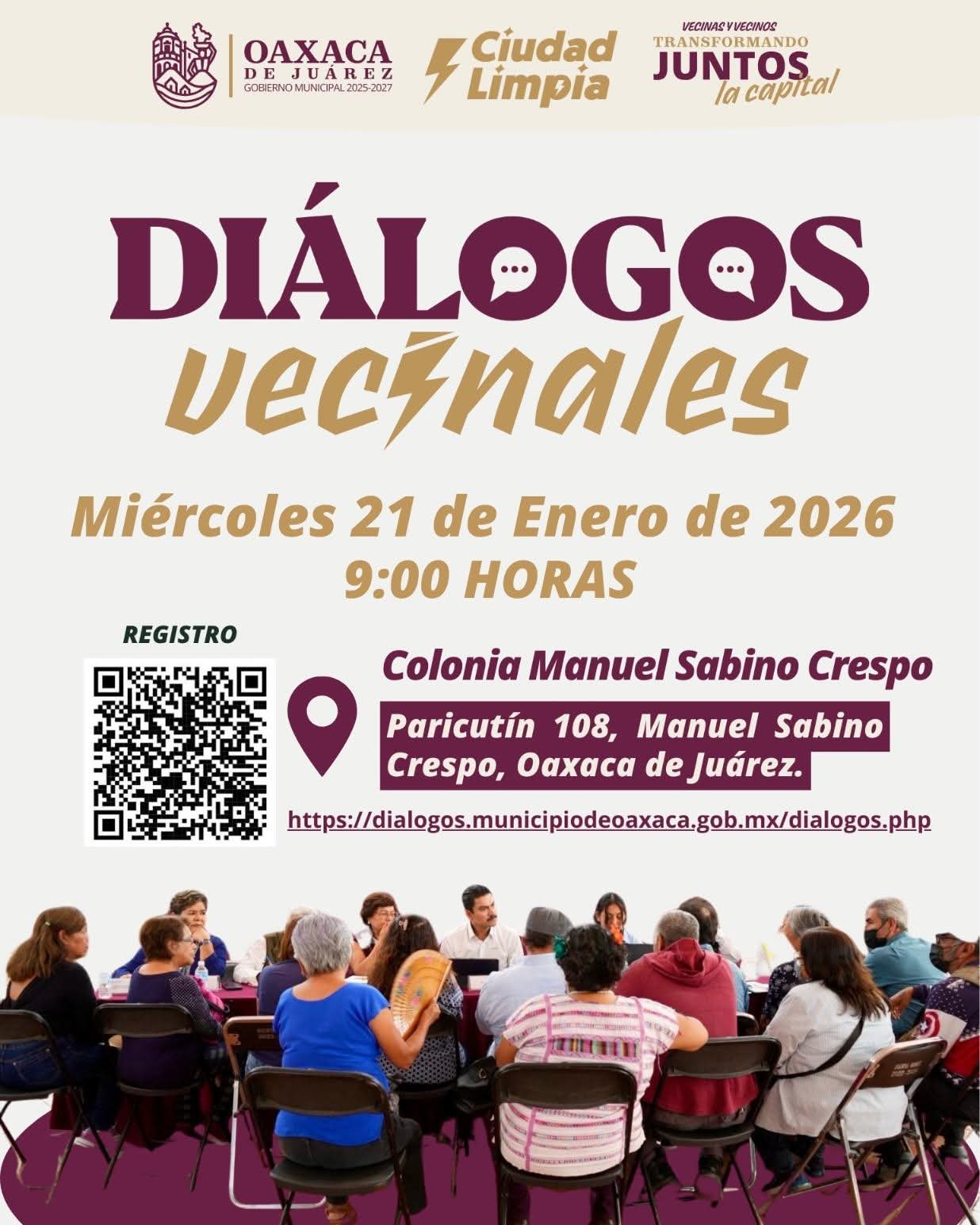 El encuentro será este 21 de enero en la colonia Manuel Sabino Crespo; vecinos plantearán problemas y propuestas cara a cara.