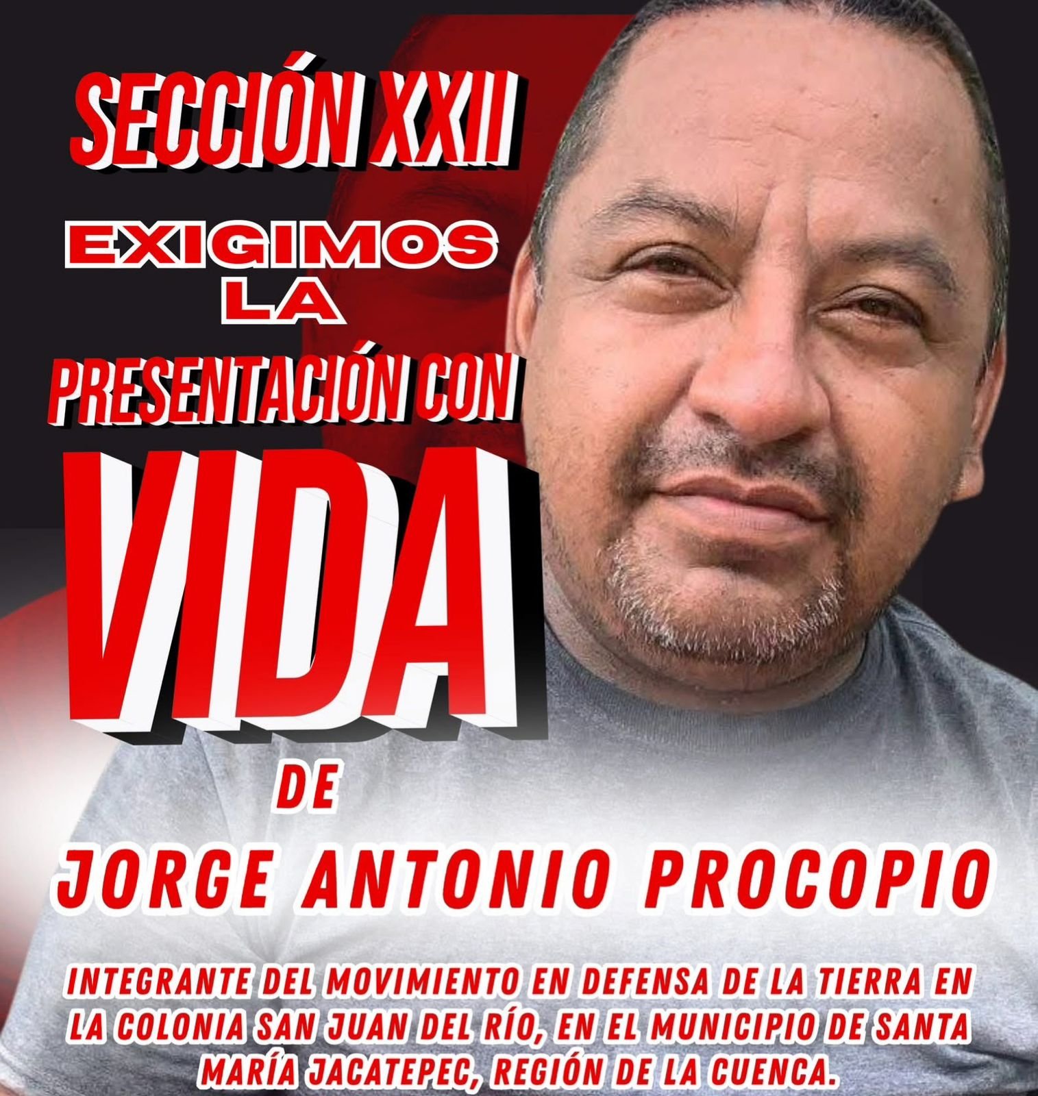 𝗠𝗮𝗴𝗶𝘀𝘁𝗲𝗿𝗶𝗼 𝗼𝗮𝘅𝗮𝗾𝘂𝗲ñ𝗼 𝗲𝘅𝗶𝗴𝗲 𝗹𝗮 𝗮𝗽𝗮𝗿𝗶𝗰𝗶ó𝗻 𝗰𝗼𝗻 𝘃𝗶𝗱𝗮 𝗱𝗲𝗹 𝗱𝗲𝗳𝗲𝗻𝘀𝗼𝗿 𝗰𝗼𝗺𝘂𝗻𝗶𝘁𝗮𝗿𝗶𝗼 𝗝𝗼𝗿𝗴𝗲 𝗔𝗻𝘁𝗼𝗻𝗶𝗼 𝗣𝗿𝗼𝗰𝗼𝗽𝗶𝗼.