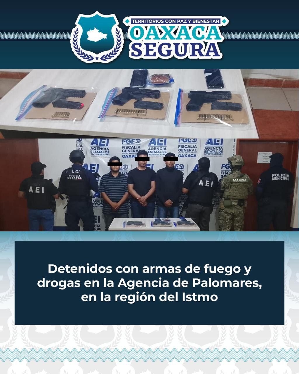 𝗖𝗮𝗲𝗻 𝘁𝗿𝗲𝘀 𝗰𝗼𝗻 𝗮𝗿𝗺𝗮𝘀 𝘆 𝗱𝗿𝗼𝗴𝗮 𝗲𝗻 𝗣𝗮𝗹𝗼𝗺𝗮𝗿𝗲𝘀, 𝗠𝗮𝘁í𝗮𝘀 𝗥𝗼𝗺𝗲𝗿𝗼