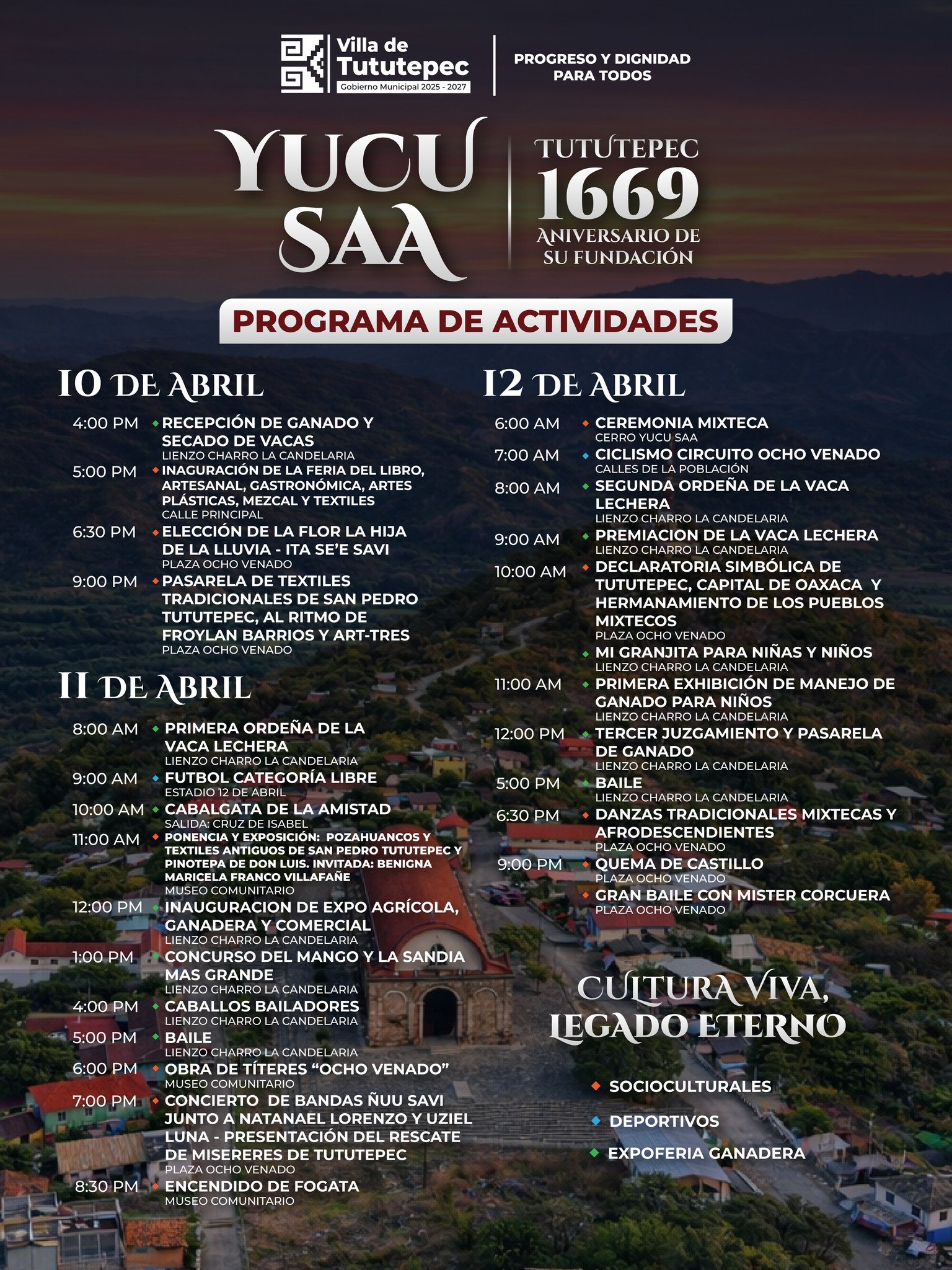 𝗧𝘂𝘁𝘂𝘁𝗲𝗽𝗲𝗰 𝗽𝗿𝗲𝗽𝗮𝗿𝗮 𝘁𝗿𝗲𝘀 𝗱𝗶́𝗮𝘀 𝗱𝗲 𝗳𝗶𝗲𝘀𝘁𝗮 𝗽𝗼𝗿 𝘀𝘂 𝗮𝗻𝗶𝘃𝗲𝗿𝘀𝗮𝗿𝗶𝗼 𝟭𝟲𝟲𝟵.