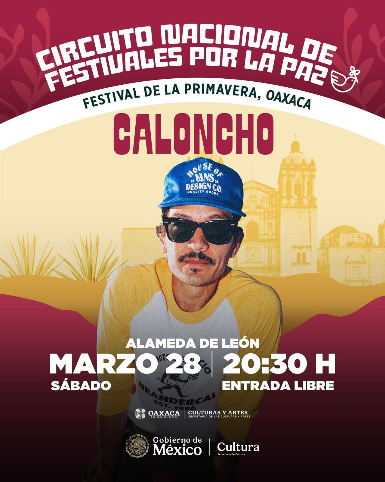 𝗖𝗮𝗹𝗼𝗻𝗰𝗵𝗼 𝗹𝗹𝗲𝗴𝗮 𝗮 𝗢𝗮𝘅𝗮𝗰𝗮 𝗰𝗼𝗻 𝗰𝗼𝗻𝗰𝗶𝗲𝗿𝘁𝗼 𝗴𝗿𝗮𝘁𝘂𝗶𝘁𝗼 𝗲𝗻 𝗹𝗮 𝗔𝗹𝗮𝗺𝗲𝗱𝗮.