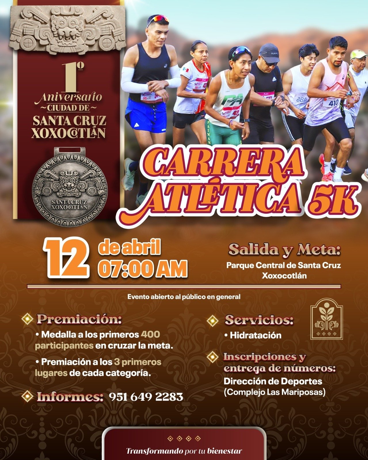 𝗫𝗼𝘅𝗼𝗰𝗼𝘁𝗹𝗮́𝗻 𝗰𝗼𝗿𝗿𝗲 𝘀𝘂 𝗮𝗻𝗶𝘃𝗲𝗿𝘀𝗮𝗿𝗶𝗼: 𝗹𝗮𝗻𝘇𝗮𝗻 𝗰𝗮𝗿𝗿𝗲𝗿𝗮 𝟱𝗞 𝗲𝘀𝘁𝗲 𝟭𝟮 𝗱𝗲 𝗮𝗯𝗿𝗶𝗹