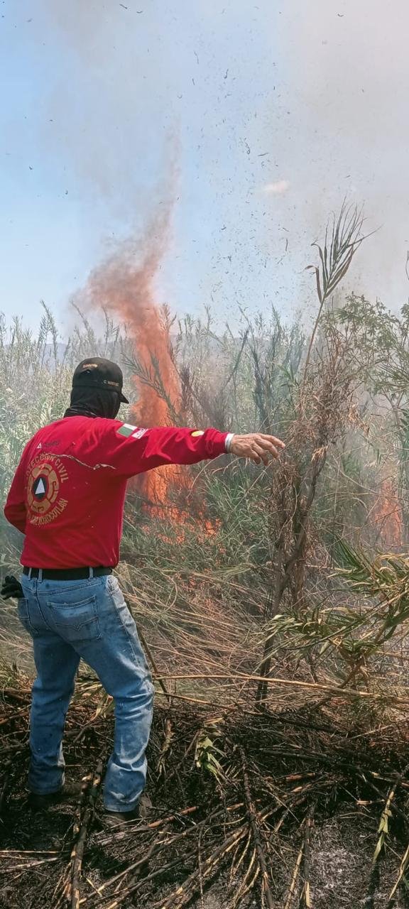 𝗙𝘂𝗲𝗴𝗼 𝗲𝗻 𝗟𝗮 𝗥𝗮𝘆𝗮: 𝗣𝗿𝗼𝘁𝗲𝗰𝗰𝗶𝗼́𝗻 𝗖𝗶𝘃𝗶𝗹 𝗲𝘃𝗶𝘁𝗮 𝗱𝗮𝗻̃𝗼𝘀 𝗲𝗻 𝘇𝗼𝗻𝗮 𝗱𝗲 𝗰𝘂𝗹𝘁𝗶𝘃𝗼