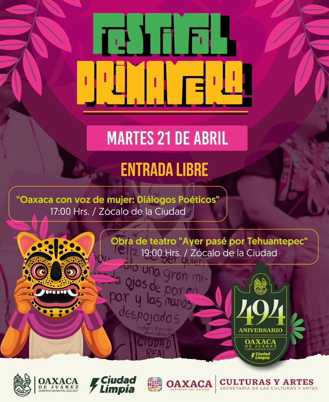 𝗧𝗮𝗿𝗱𝗲 𝗱𝗲 𝗹𝗲𝘁𝗿𝗮𝘀 𝘆 𝗲𝘀𝗰𝗲𝗻𝗮 𝗲𝗻 𝗲𝗹 𝗰𝗼𝗿𝗮𝘇𝗼́𝗻 𝗱𝗲 𝗢𝗮𝘅𝗮𝗰𝗮