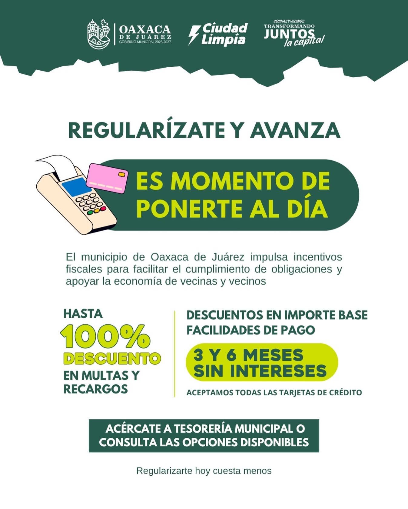 𝗢𝗮𝘅𝗮𝗰𝗮 𝗱𝗲 𝗝𝘂á𝗿𝗲𝘇 𝗼𝗳𝗿𝗲𝗰𝗲 𝗱𝗲𝘀𝗰𝘂𝗲𝗻𝘁𝗼𝘀 𝗽𝗮𝗿𝗮 𝗽𝗼𝗻𝗲𝗿𝘀𝗲 𝗮𝗹 𝗱í𝗮 𝗲𝗻 𝗽𝗮𝗴𝗼𝘀