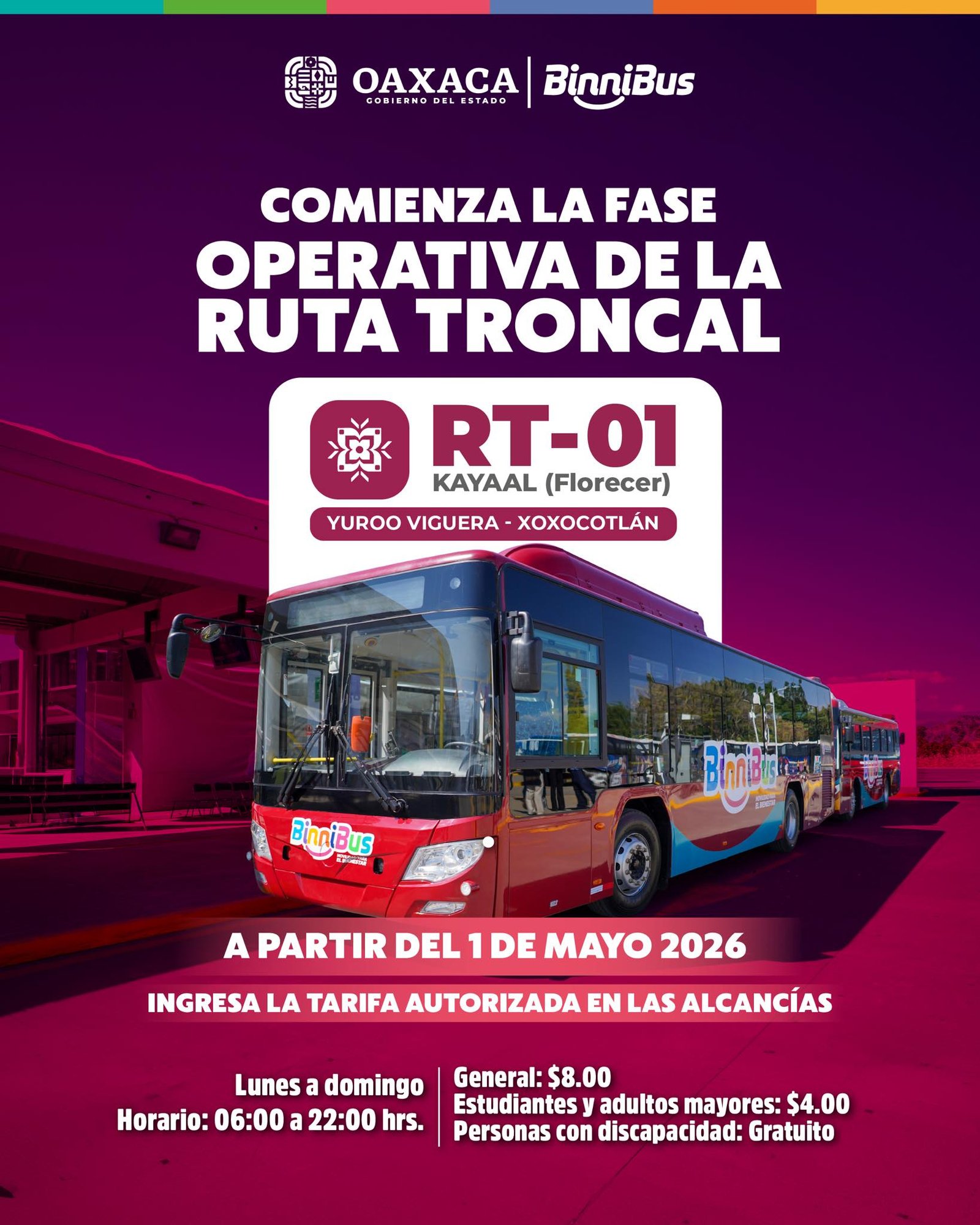𝗔𝗷𝘂𝘀𝘁𝗮𝗻 𝘁𝗮𝗿𝗶𝗳𝗮 𝗲𝗻 𝗿𝘂𝘁𝗮 𝗧𝗿𝗼𝗻𝗰𝗮𝗹 𝗥𝗧-𝟬𝟭 𝗲𝗻 𝗢𝗮𝘅𝗮𝗰𝗮