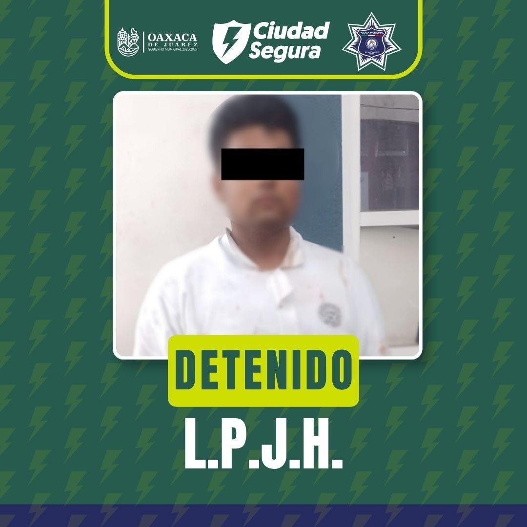 𝗩𝗲𝗰𝗶𝗻𝗼𝘀 𝗿𝗲𝘁𝗶𝗲𝗻𝗲𝗻 𝗮 𝗵𝗼𝗺𝗯𝗿𝗲 𝘀𝗲ñ𝗮𝗹𝗮𝗱𝗼 𝗽𝗼𝗿 𝗮𝗴𝗿𝗲𝗱𝗶𝗿 𝗮 𝘂𝗻𝗮 𝗺𝘂𝗷𝗲𝗿 𝗲𝗻 𝗢𝗮𝘅𝗮𝗰𝗮 𝗱𝗲 𝗝𝘂á𝗿𝗲𝘇