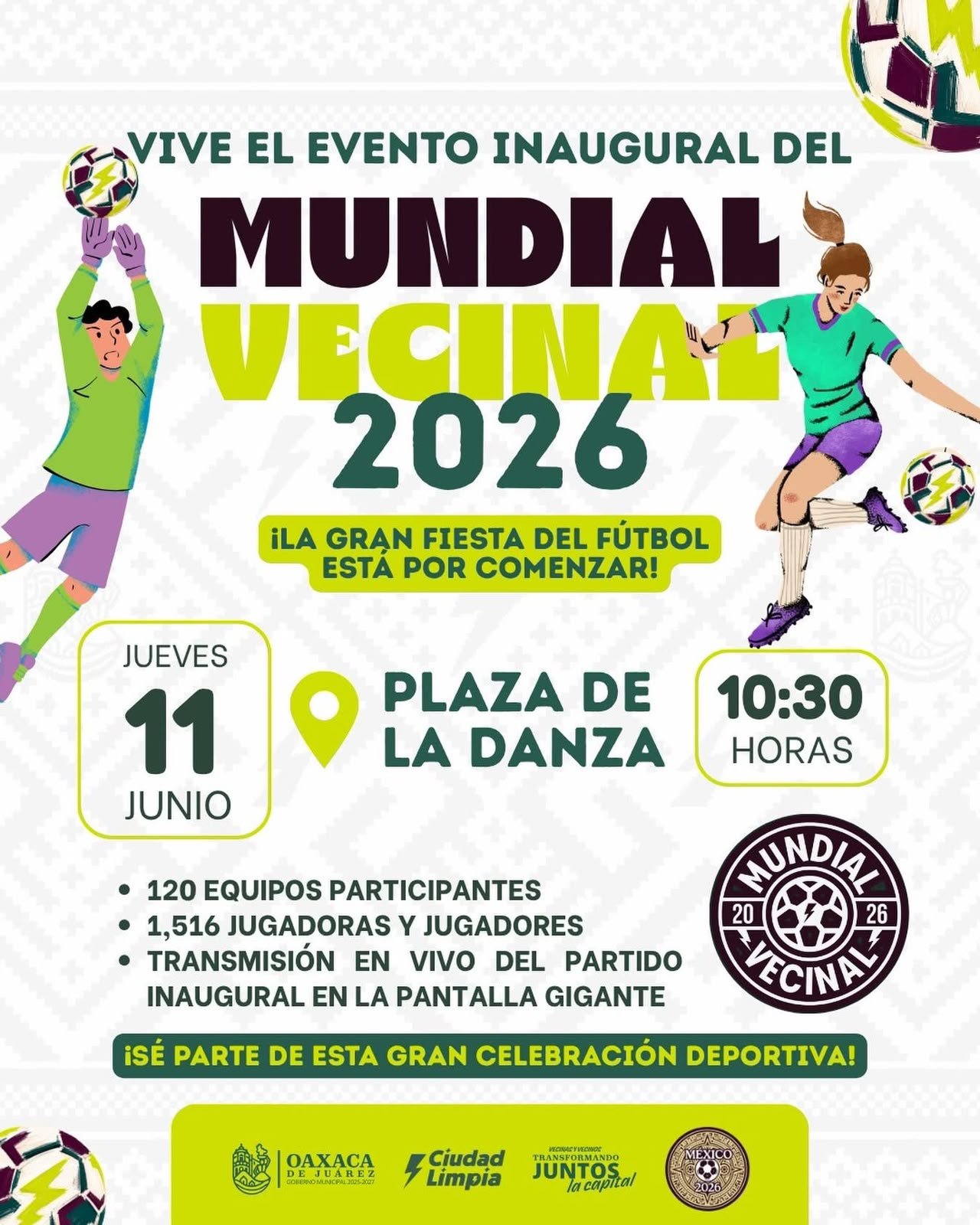 𝗢𝗮𝘅𝗮𝗰𝗮 𝗱𝗮 𝗲𝗹 𝗽𝗶𝘁𝗮𝘇𝗼 𝗶𝗻𝗶𝗰𝗮𝗹 𝗮𝗹 𝗠𝘂𝗻𝗱𝗶𝗮𝗹 𝗩𝗲𝗰𝗶𝗻𝗮𝗹 𝟮𝟬𝟮𝟲