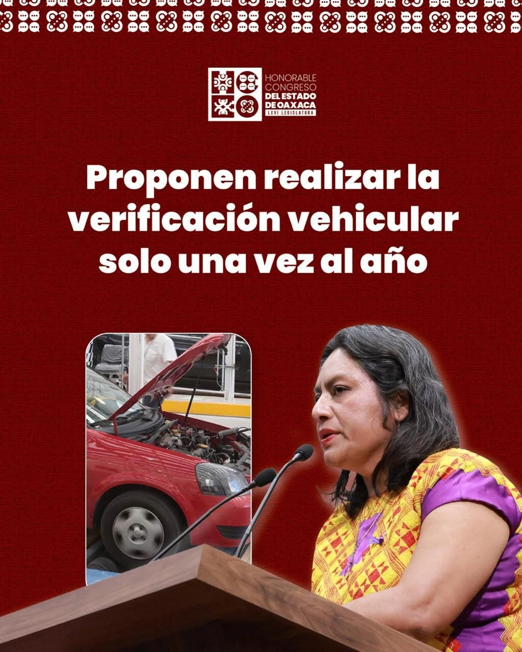 𝗣𝗿𝗼𝗽𝗼𝗻𝗲𝗻 𝗾𝘂𝗲 𝗹𝗮 𝘃𝗲𝗿𝗶𝗳𝗶𝗰𝗮𝗰𝗶ó𝗻 𝘃𝗲𝗵𝗶𝗰𝘂𝗹𝗮𝗿 𝘀𝗲𝗮 𝘂𝗻𝗮 𝘀𝗼𝗹𝗮 𝘃𝗲𝘇 𝗮𝗹 𝗮ñ𝗼 𝗲𝗻 𝗢𝗮𝘅𝗮𝗰𝗮
