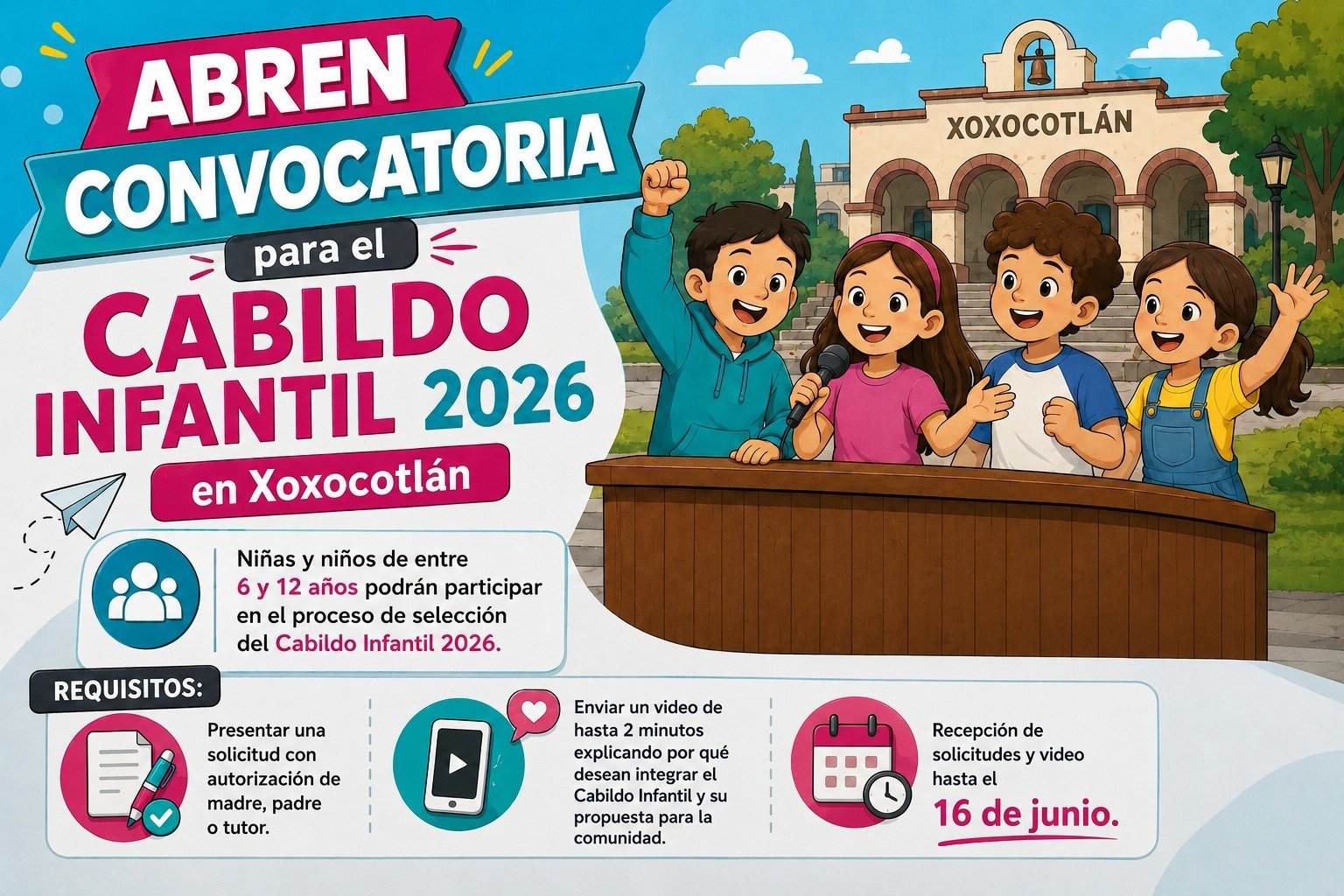 𝗔𝗯𝗿𝗲𝗻 𝗰𝗼𝗻𝘃𝗼𝗰𝗮𝘁𝗼𝗿𝗶𝗮 𝗽𝗮𝗿𝗮 𝗶𝗻𝘁𝗲𝗴𝗿𝗮𝗿 𝗲𝗹 𝗖𝗮𝗯𝗶𝗹𝗱𝗼 𝗜𝗻𝗳𝗮𝗻𝘁𝗶𝗹 𝟮𝟬𝟮𝟲 𝗲𝗻 𝗫𝗼𝘅𝗼𝗰𝗼𝘁𝗹á𝗻