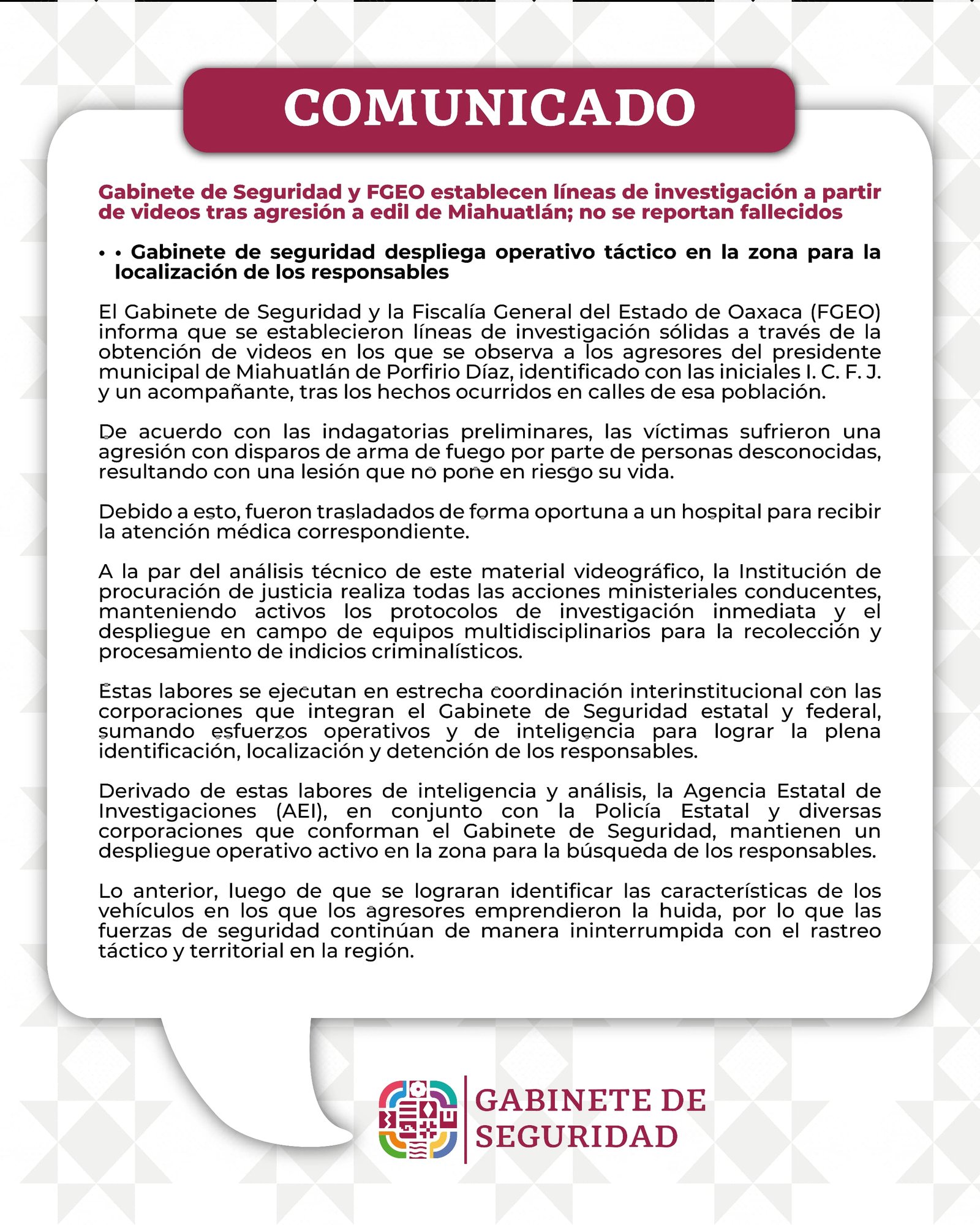 𝗩𝗶𝗱𝗲𝗼𝘀 𝗽𝗲𝗿𝗺𝗶𝘁𝗲𝗻 𝘁𝗿𝗮𝘇𝗮𝗿 𝗹í𝗻𝗲𝗮𝘀 𝗱𝗲 𝗶𝗻𝘃𝗲𝘀𝘁𝗶𝗴𝗮𝗰𝗶ó𝗻 𝘁𝗿𝗮𝘀 𝗮𝘁𝗮𝗾𝘂𝗲 𝗮𝗿𝗺𝗮𝗱𝗼 𝗮 𝗲𝗱𝗶𝗹 𝗱𝗲 𝗠𝗶𝗮𝗵𝘂𝗮𝘁𝗹á𝗻