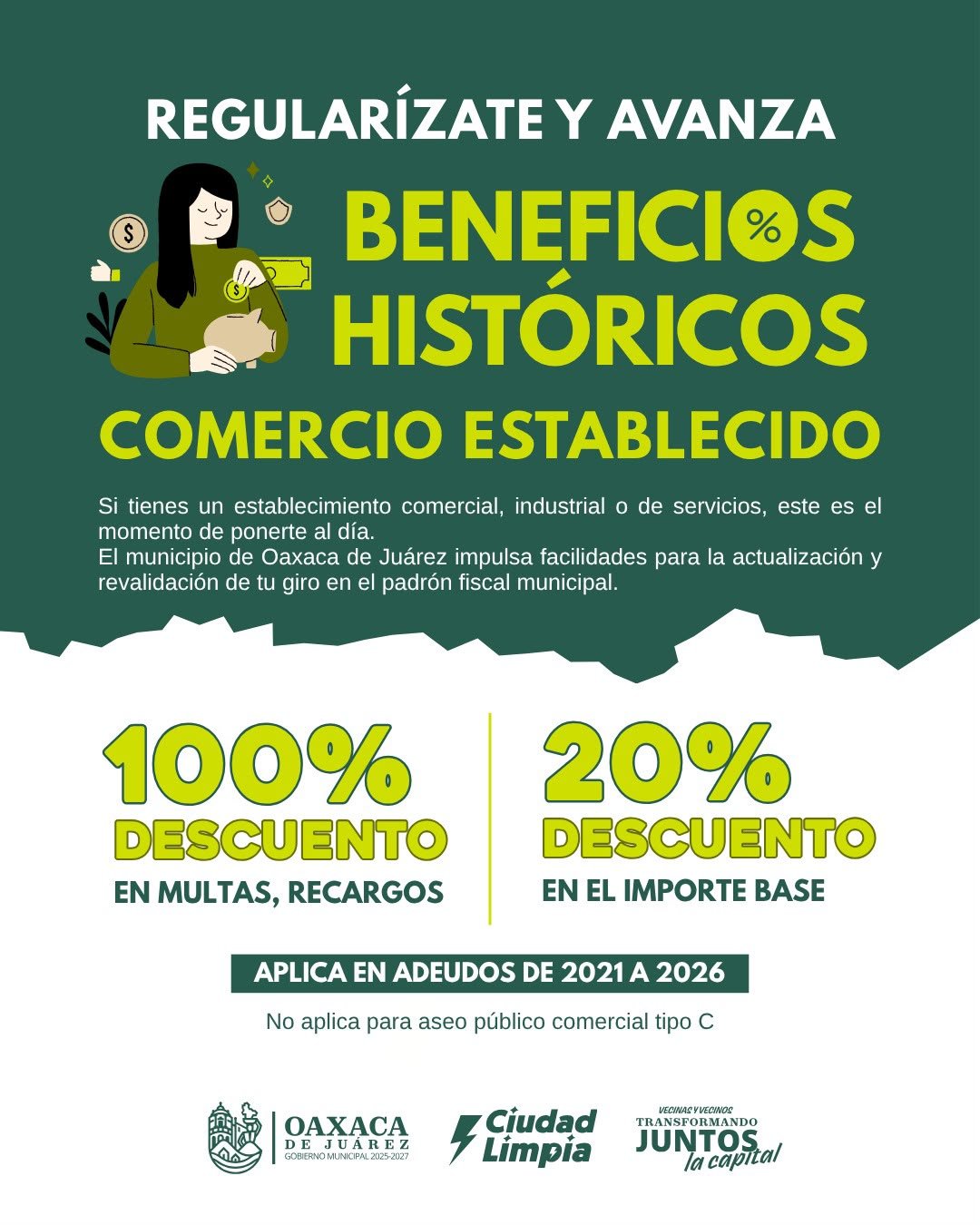𝗢𝗮𝘅𝗮𝗰𝗮 𝗱𝗲 𝗝𝘂á𝗿𝗲𝘇 𝗺𝗮𝗻𝘁𝗶𝗲𝗻𝗲 𝗱𝗲𝘀𝗰𝘂𝗲𝗻𝘁𝗼𝘀 𝗽𝗮𝗿𝗮 𝗹𝗮 𝗿𝗲𝗴𝘂𝗹𝗮𝗿𝗶𝘇𝗮𝗰𝗶ó𝗻 𝗱𝗲 𝗰𝗼𝗻𝘁𝗿𝗶𝗯𝘂𝗰𝗶𝗼𝗻𝗲𝘀