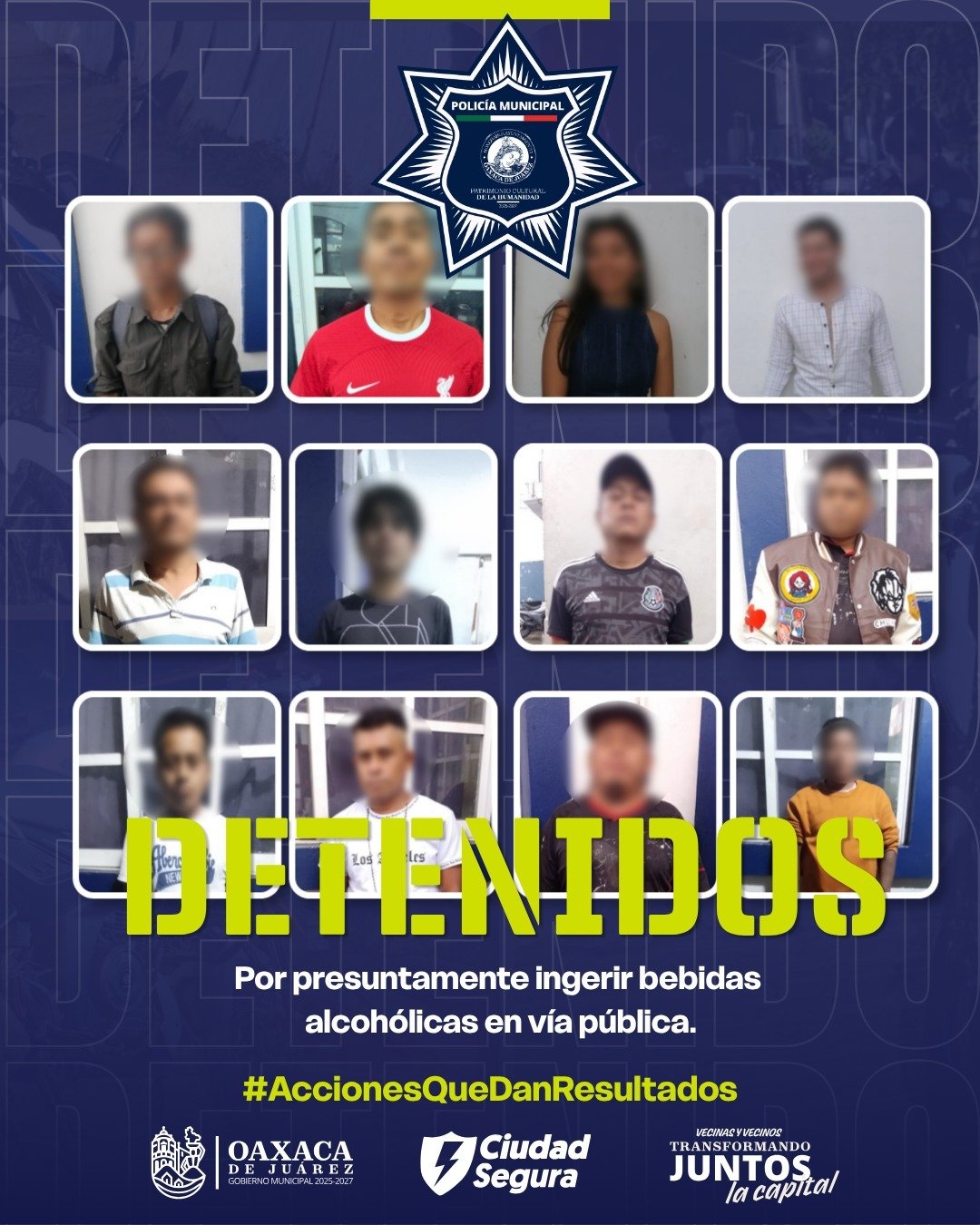 𝗣𝗼𝗹𝗶𝗰í𝗮 𝗱𝗲 𝗢𝗮𝘅𝗮𝗰𝗮 𝗱𝗲 𝗝𝘂á𝗿𝗲𝘇 𝘀𝗮𝗻𝗰𝗶𝗼𝗻𝗮 𝗰𝗼𝗻𝘀𝘂𝗺𝗼 𝗱𝗲 𝗮𝗹𝗰𝗼𝗵𝗼𝗹 𝗲𝗻 𝗹𝗮 𝘃í𝗮 𝗽ú𝗯𝗹𝗶𝗰𝗮