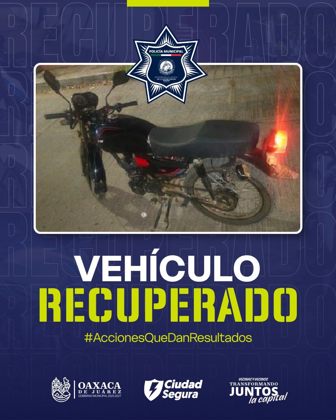 𝗥𝗲𝗰𝘂𝗽𝗲𝗿𝗮 𝗣𝗼𝗹𝗶𝗰í𝗮 𝗱𝗲 𝗢𝗮𝘅𝗮𝗰𝗮 𝗱𝗲 𝗝𝘂á𝗿𝗲𝘇 𝗺𝗼𝘁𝗼𝗰𝗶𝗰𝗹𝗲𝘁𝗮 𝗰𝗼𝗻 𝗿𝗲𝗽𝗼𝗿𝘁𝗲 𝗱𝗲 𝗿𝗼𝗯𝗼 𝗲𝗻 𝗦𝗮𝗻 𝗠𝗮𝗿𝘁í𝗻 𝗠𝗲𝘅𝗶𝗰𝗮𝗽𝗮𝗺