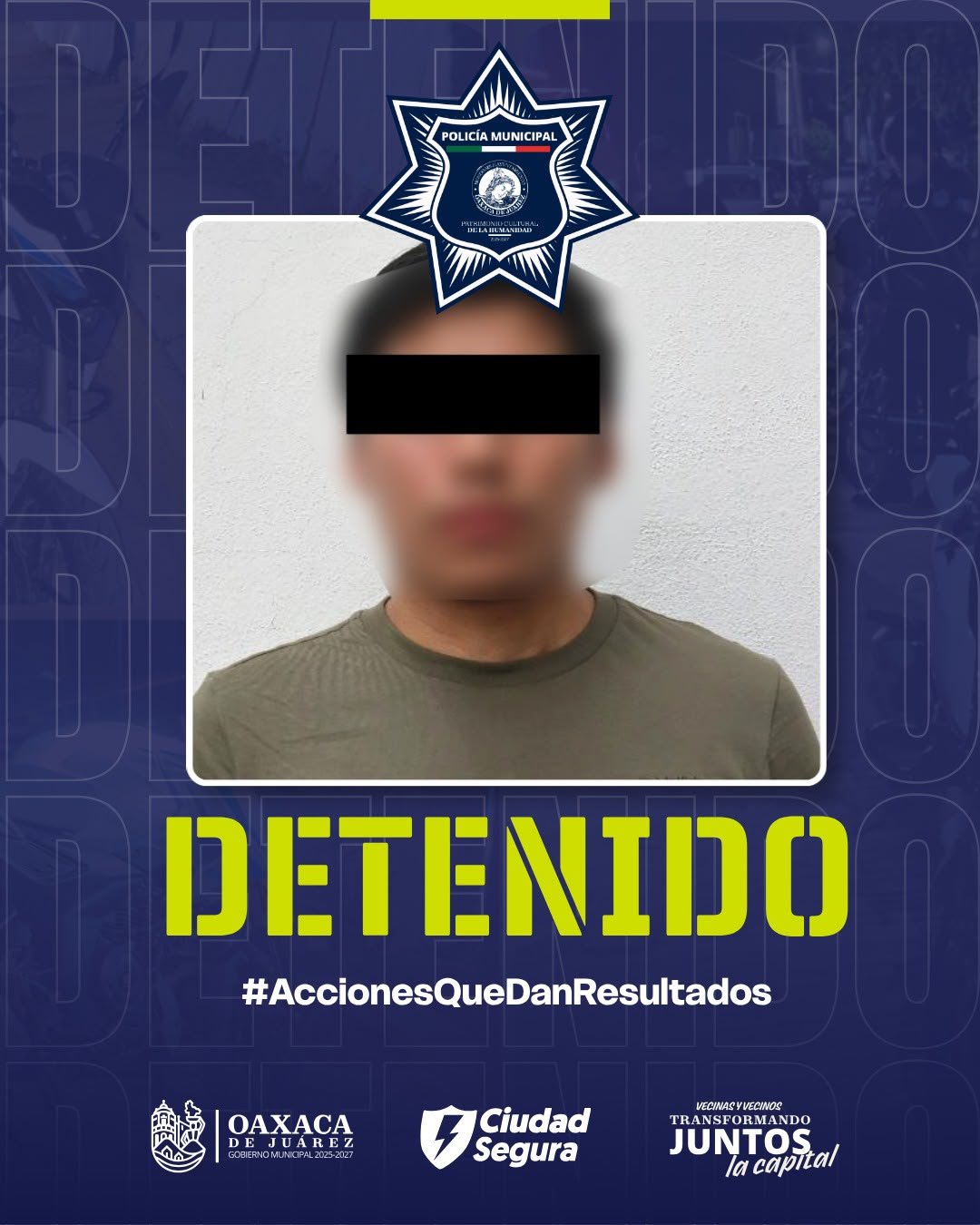 𝗗𝗲𝘁𝗶𝗲𝗻𝗲𝗻 𝗮 𝘂𝗻𝗮 𝗽𝗲𝗿𝘀𝗼𝗻𝗮 𝗽𝗼𝗿 𝗽𝗿𝗲𝘀𝘂𝗻𝘁𝗮 𝘃𝗶𝗼𝗹𝗮𝗰𝗶ó𝗻 𝗮 𝗹𝗮 𝗶𝗻𝘁𝗶𝗺𝗶𝗱𝗮𝗱 𝘀𝗲𝘅𝘂𝗮𝗹 𝗲𝗻 𝗢𝗮𝘅𝗮𝗰𝗮 𝗱𝗲 𝗝𝘂á𝗿𝗲𝘇