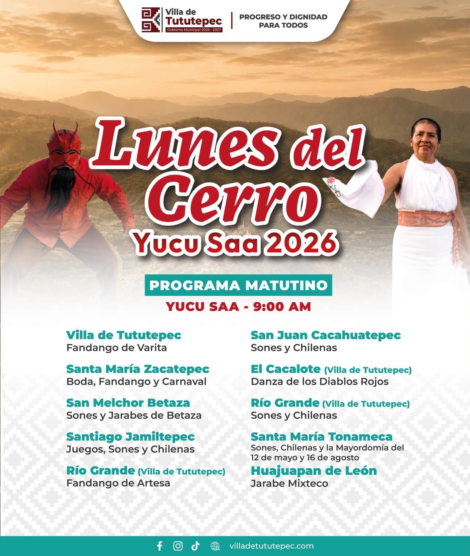 Villa de Tututepec se prepara para la edición 57 del Lunes del Cerro Yucu Saa