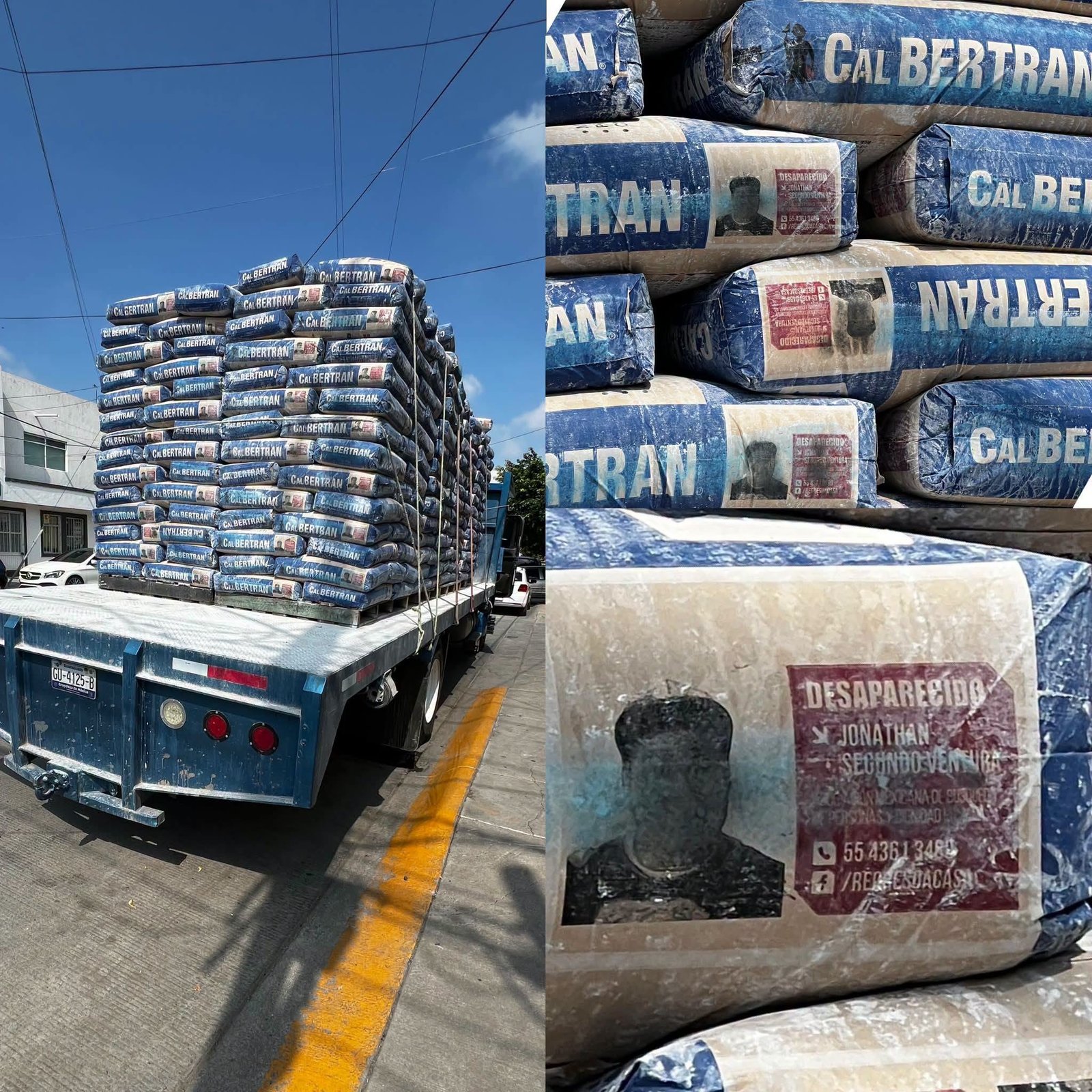 Empresa imprime ficha de búsqueda de joven desaparecido en empaques de cal