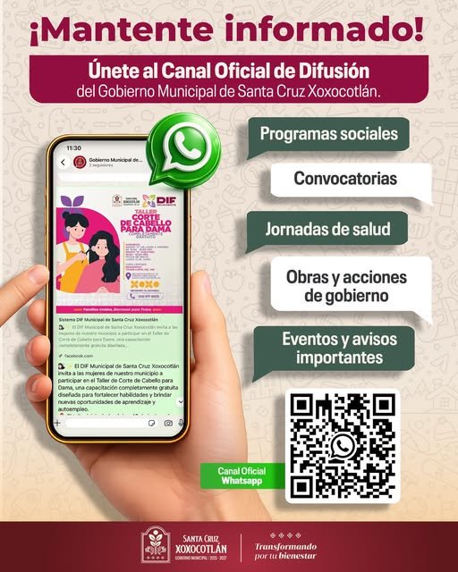 Xoxocotlán abre canal oficial de WhatsApp para llevar información directamente a las familias