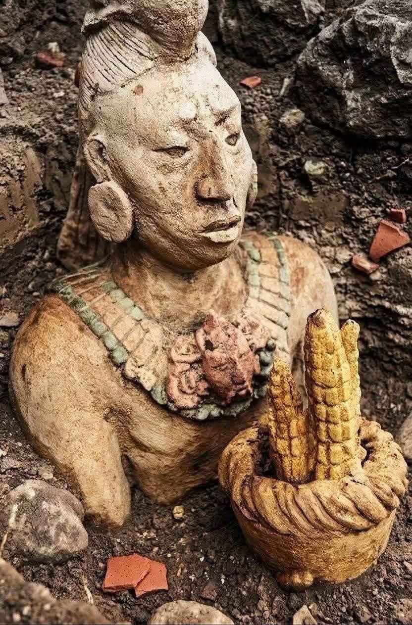 Hallan en Veracruz monumental escultura prehispánica de casi dos metros de altura
