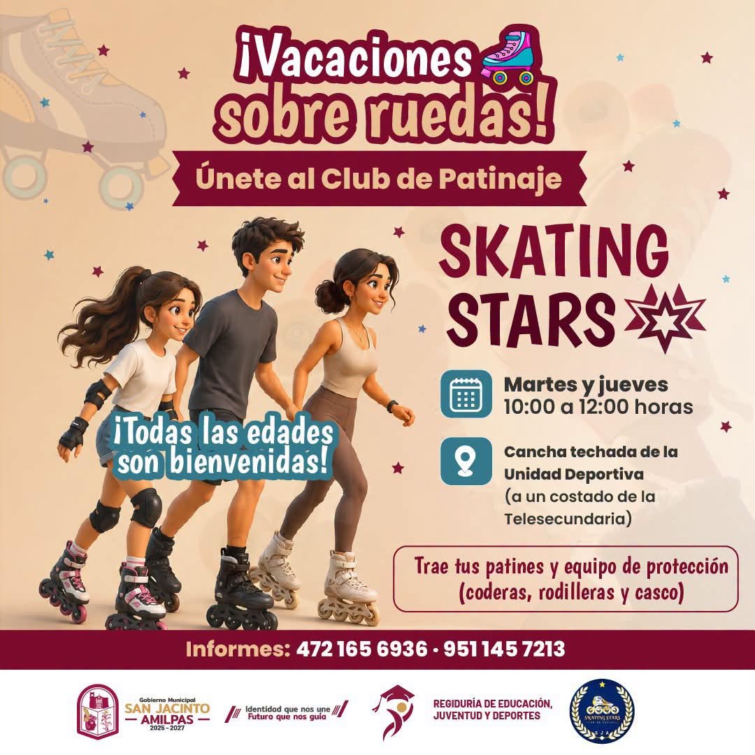 Patines, aprendizaje y diversión: San Jacinto Amilpas abre espacio para todas las edades