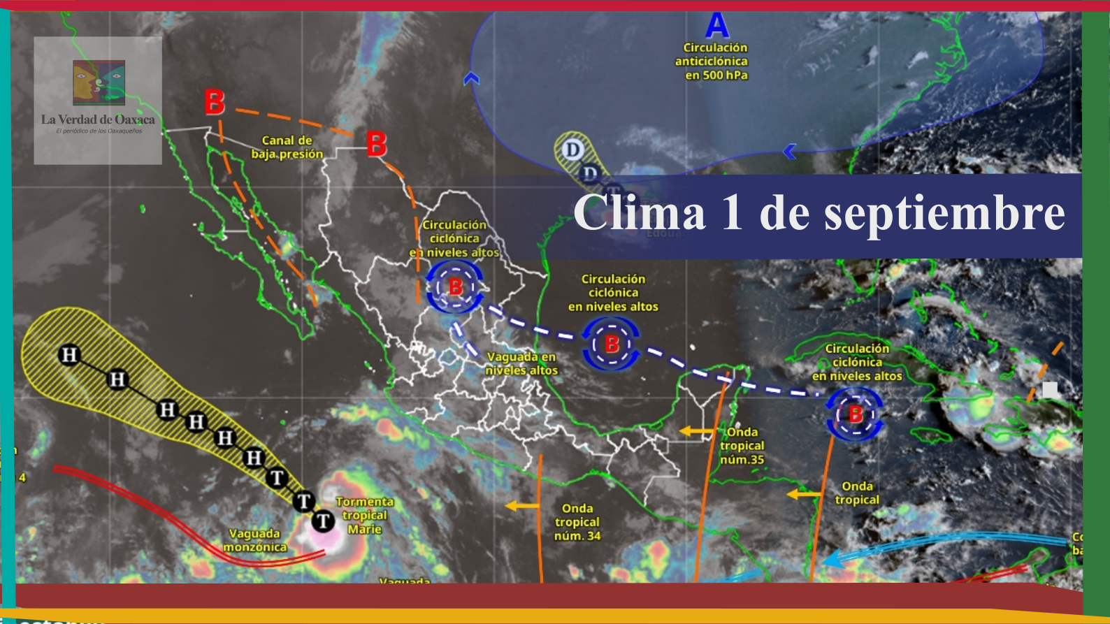 Onda tropical 35 mantendrá lluvias y tormentas en Oaxaca; alertan por oleaje elevado en la Costa