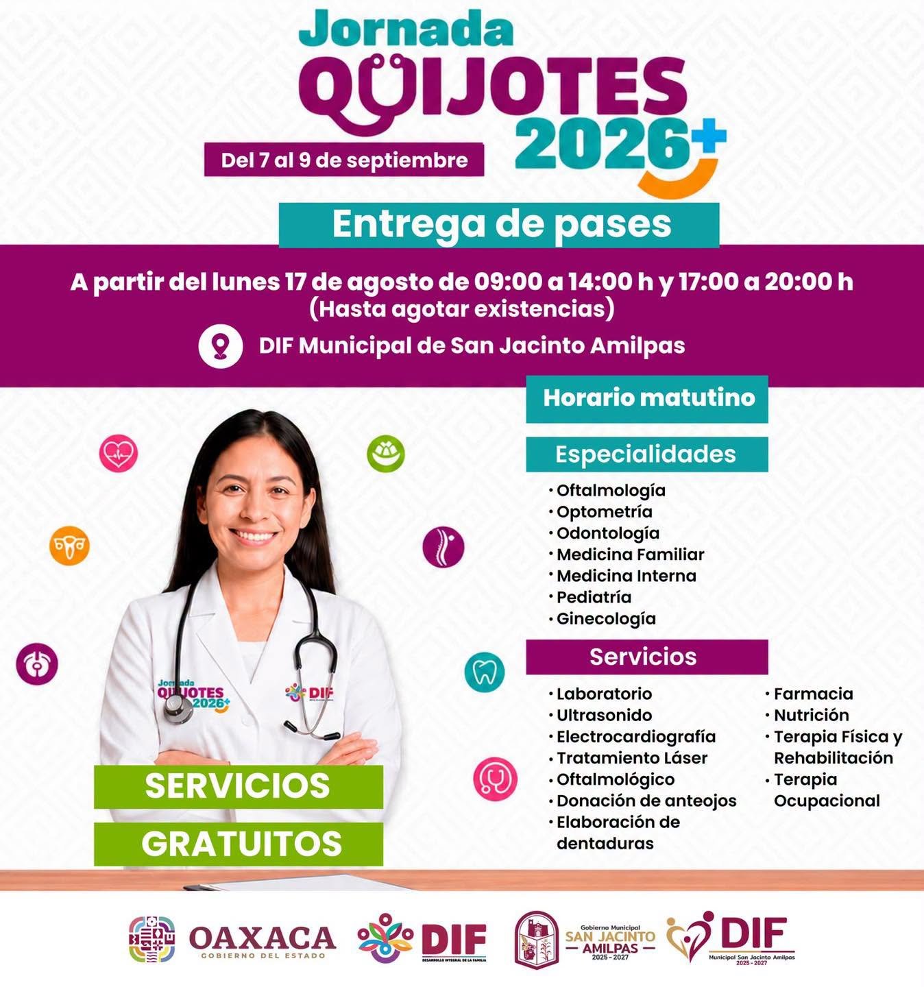 San Jacinto Amilpas mantiene disponibles pases para atención médica gratuita