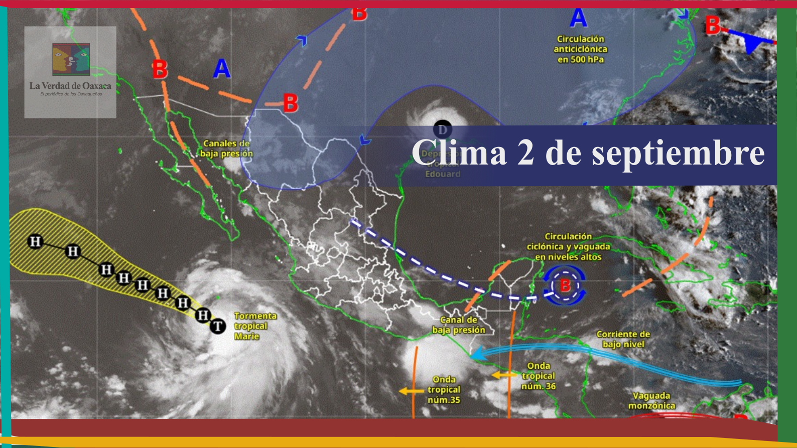 Onda tropical 35 intensificará lluvias y tormentas este miércoles en Oaxaca