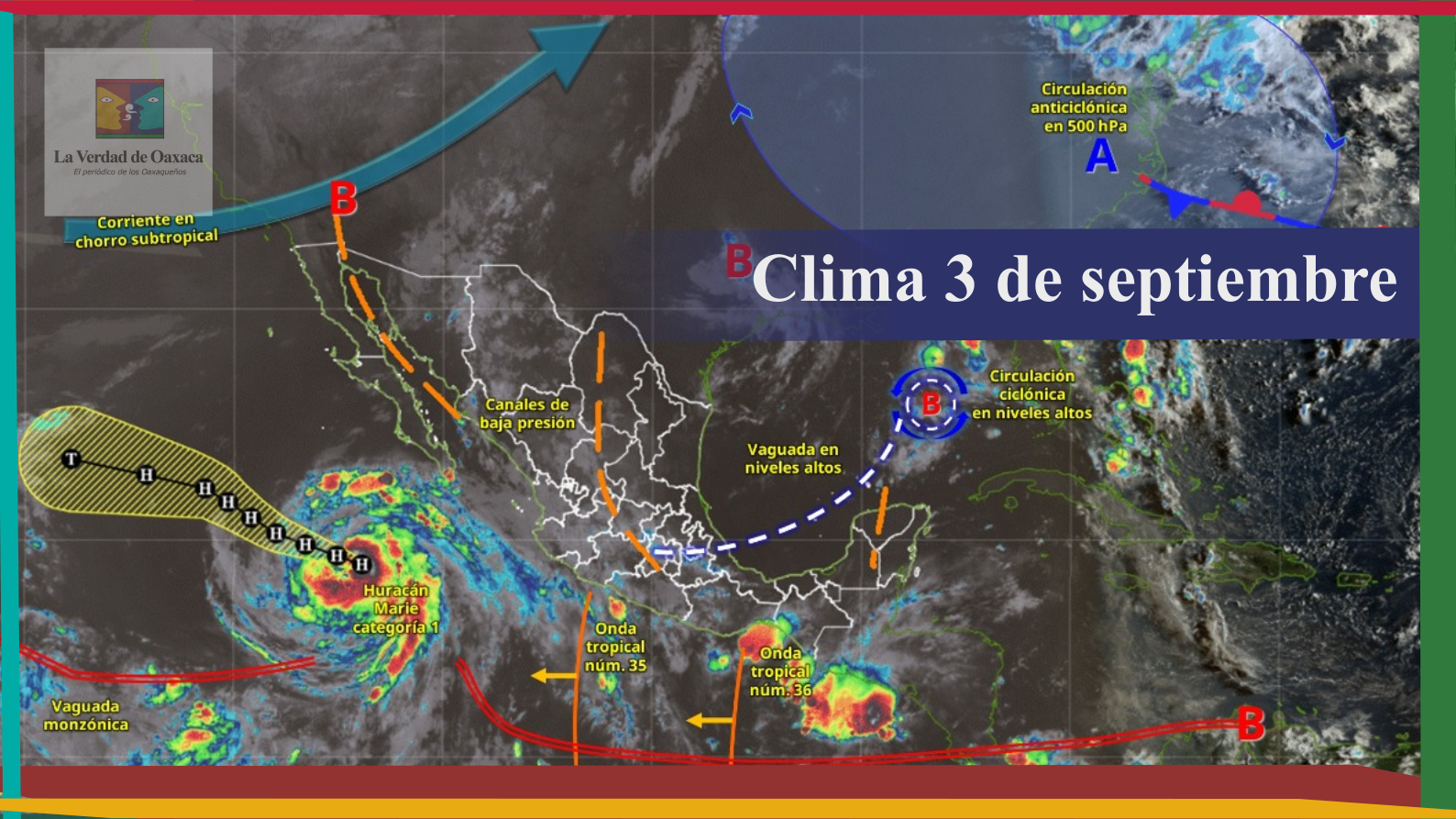 Onda tropical 36 dejará lluvias fuertes y riesgo de inundaciones este jueves en Oaxaca