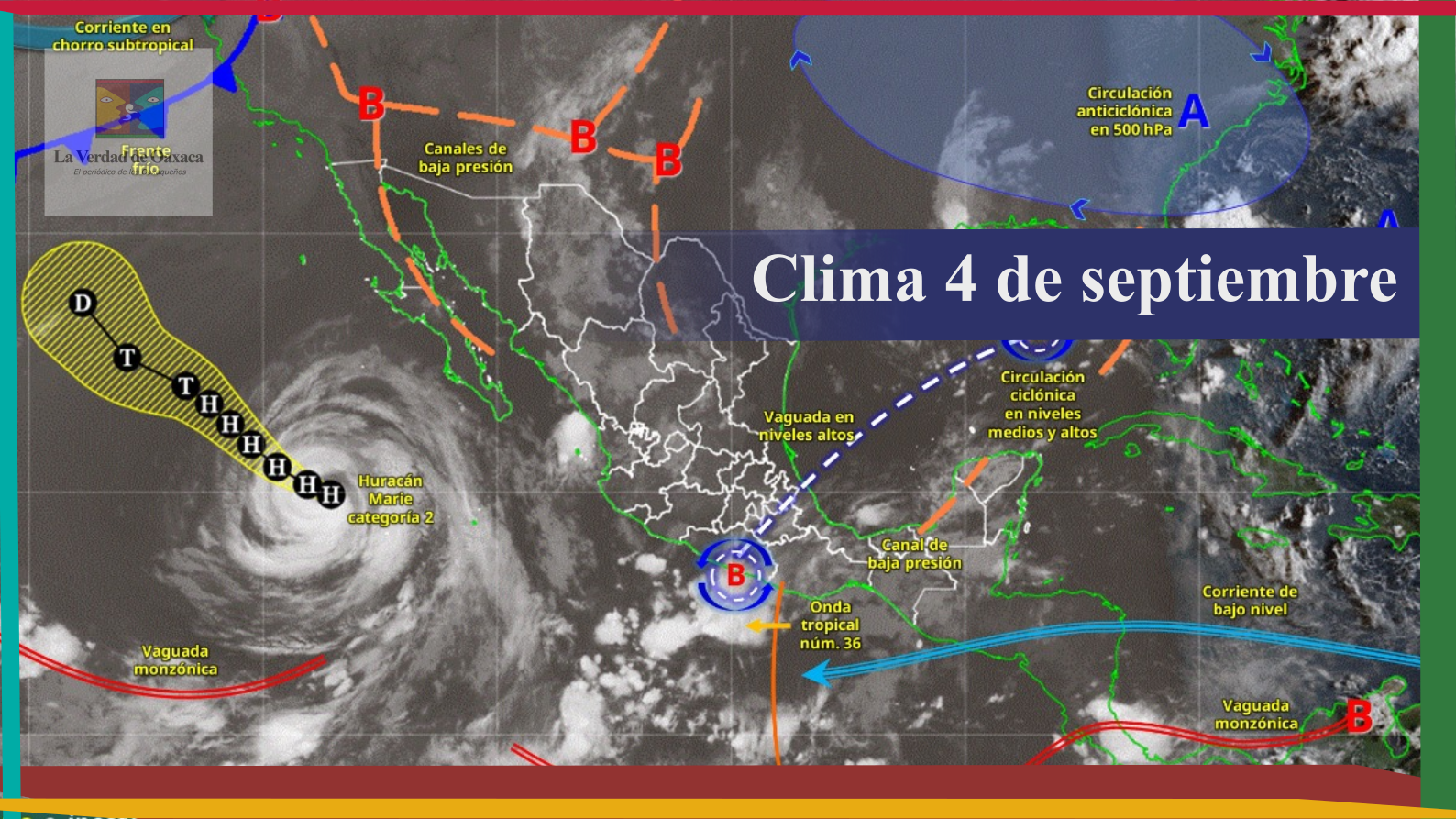 Onda tropical 36 dejará lluvias fuertes este viernes en Oaxaca