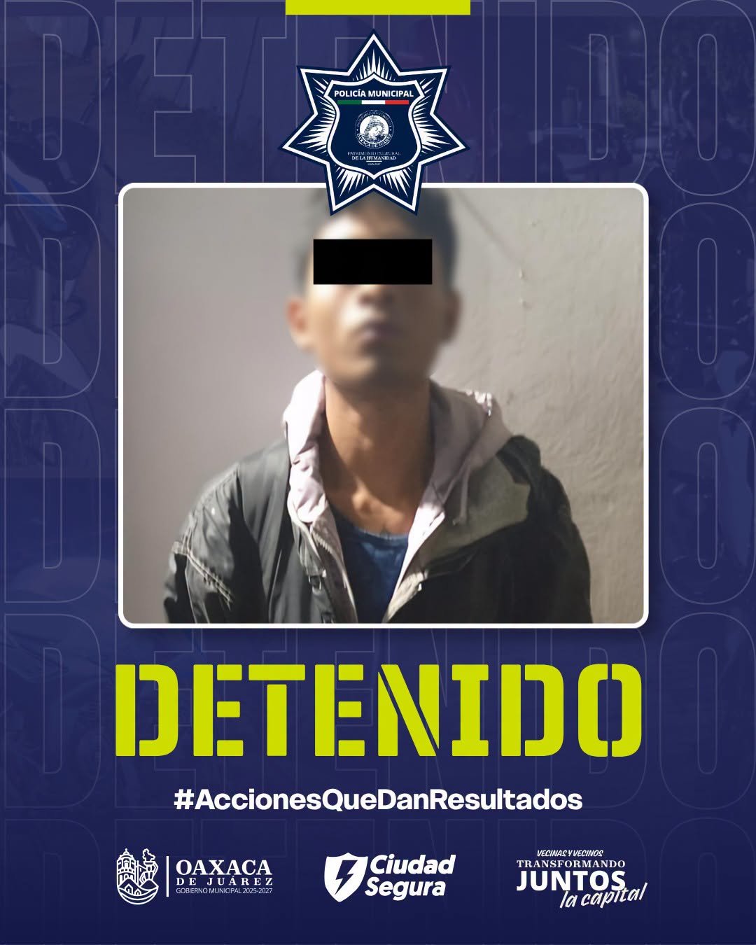 Operación Cazador deja un detenido con presunta droga en Oaxaca de Juárez