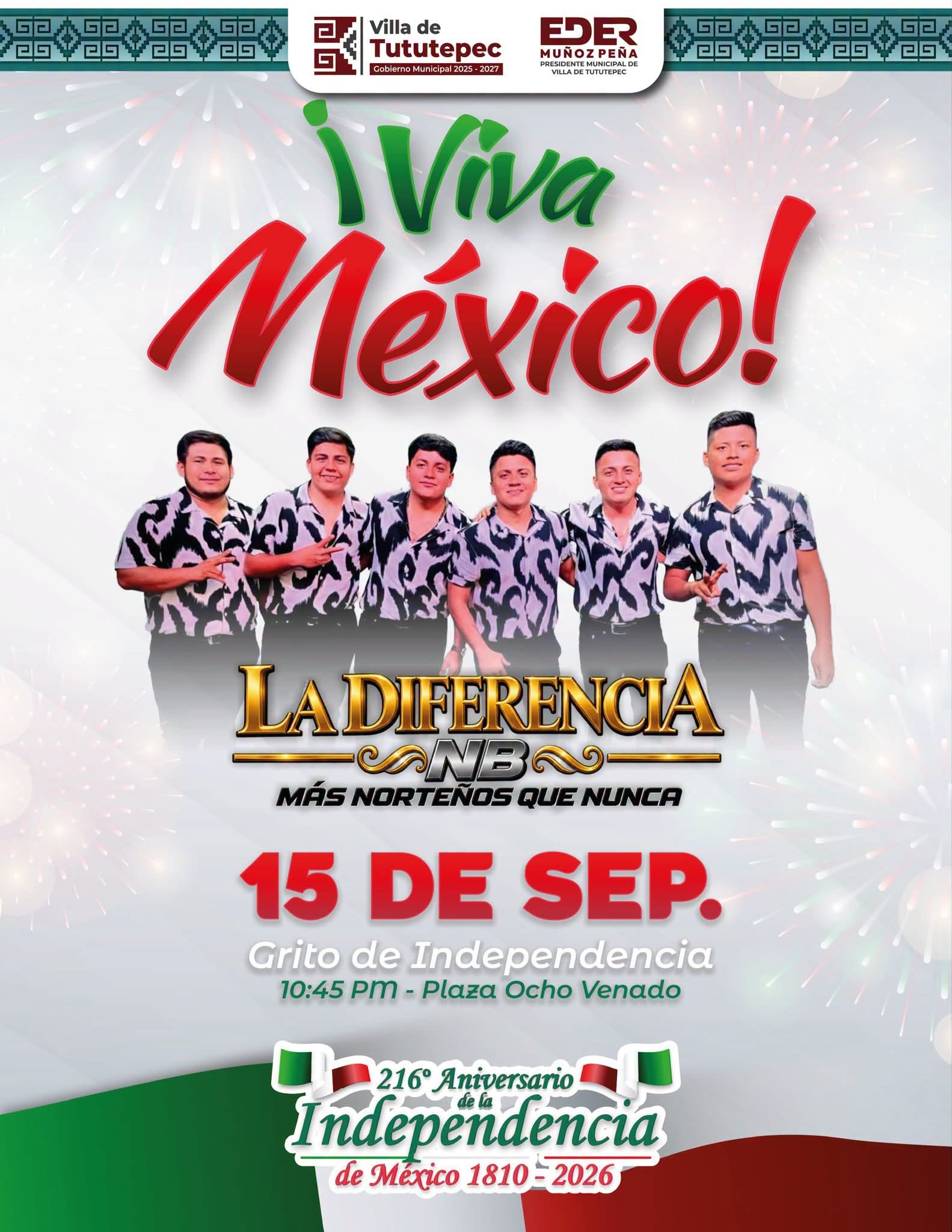 Tututepec celebrará el Grito de Independencia con verbena popular y música en vivo