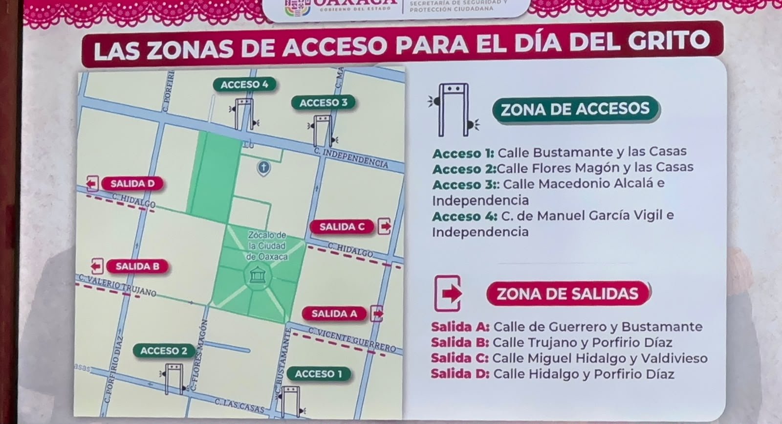 Más de 400 elementos vigilarán el Zócalo de Oaxaca durante el Grito de Independencia