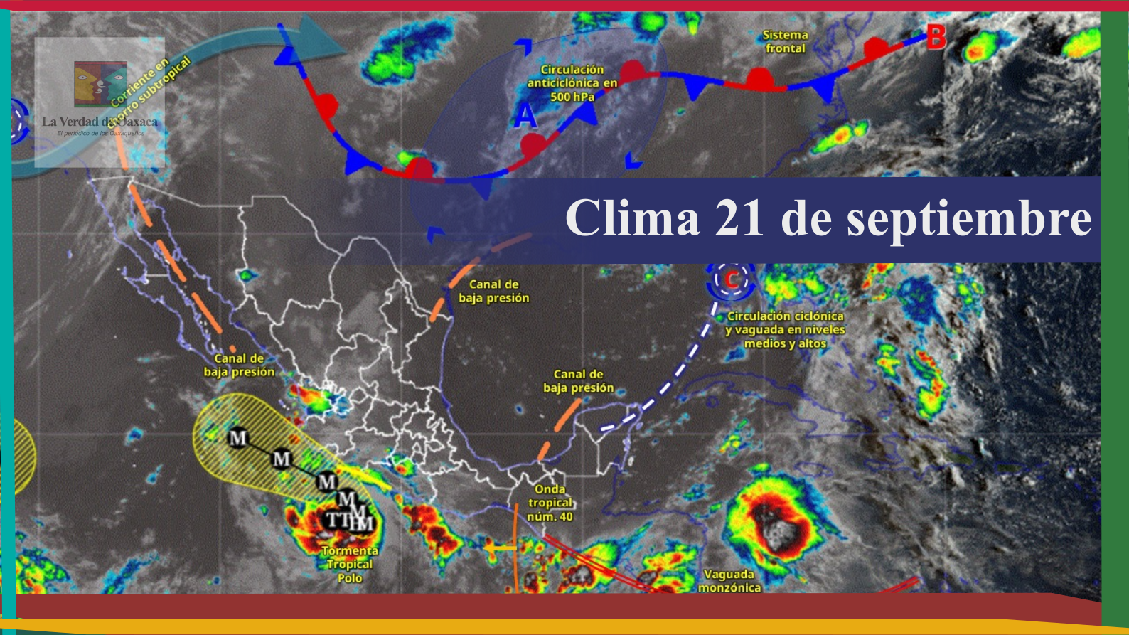 Onda tropical 40 y ciclón en el Pacífico provocarán lluvias intensas en Oaxaca