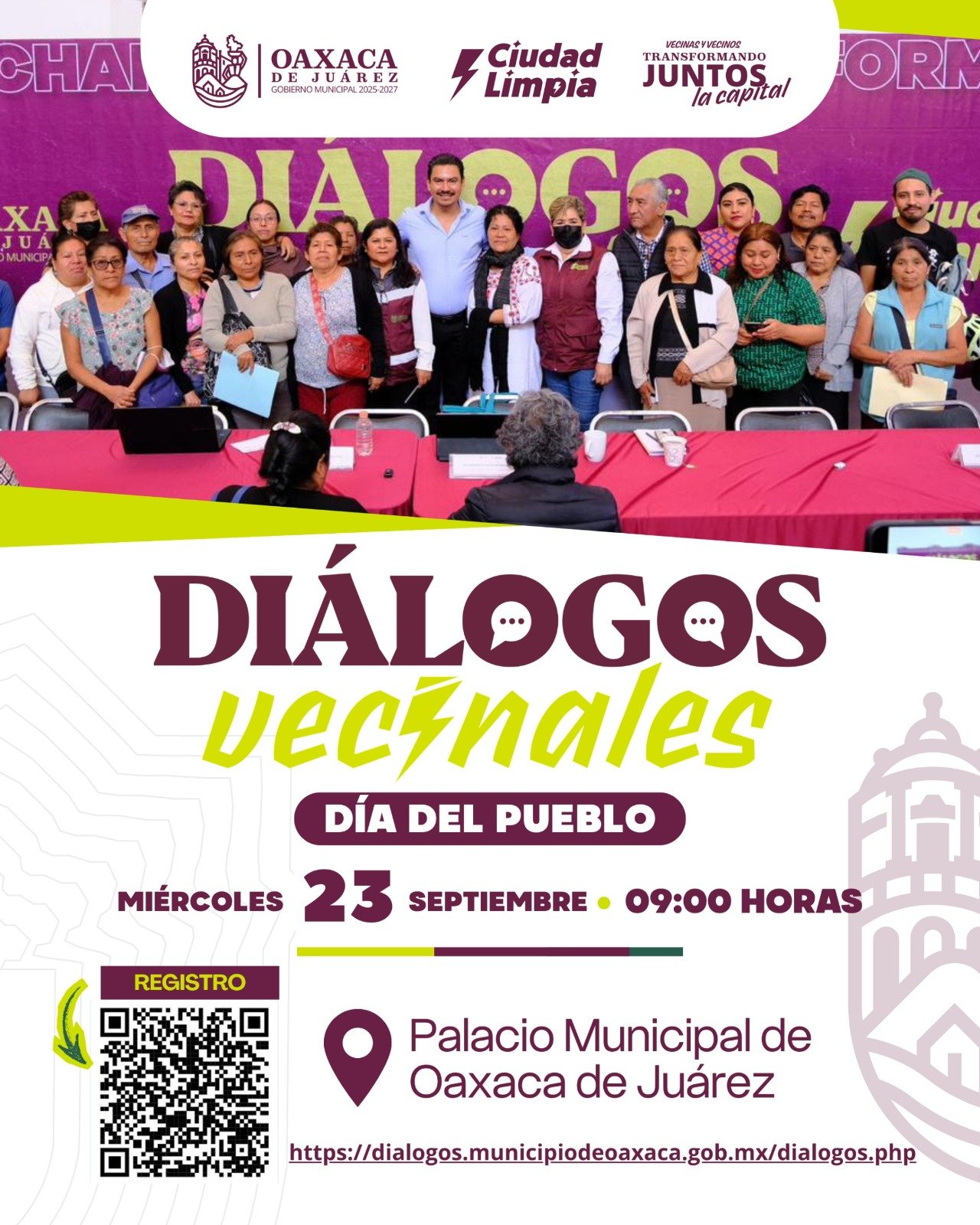 ¿Tienes una petición al Ayuntamiento? Este miércoles habrá Diálogos Vecinales en Oaxaca