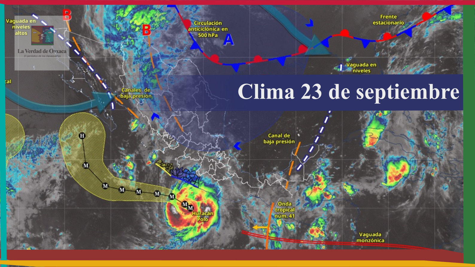 Huracán Polo y onda tropical 41 provocarán lluvias intensas en Oaxaca
