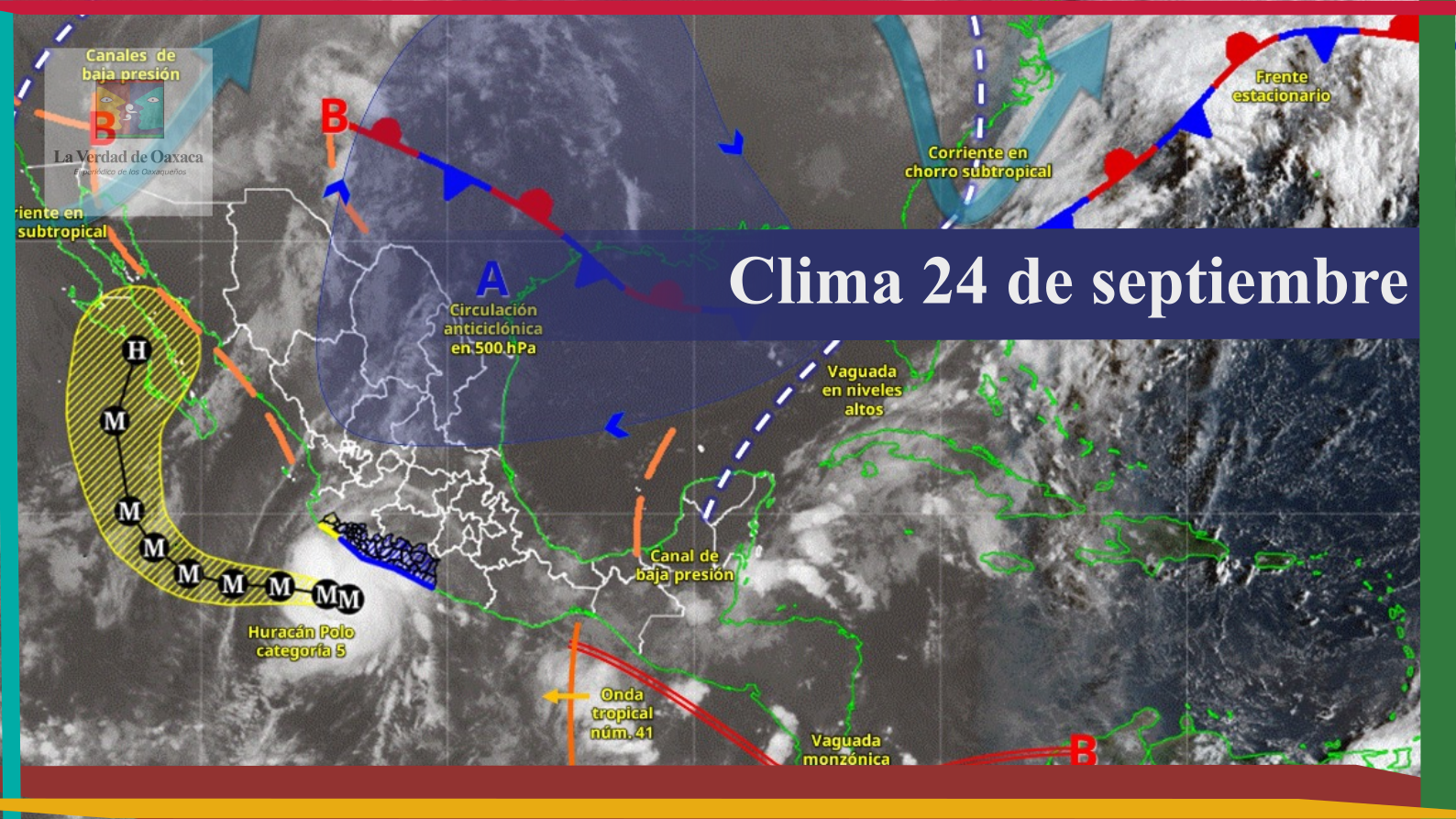 Onda tropical 41 provocará lluvias fuertes en cuatro regiones de Oaxaca