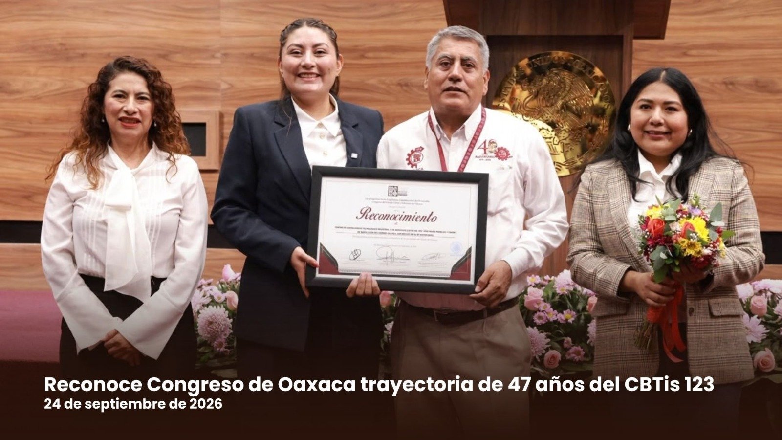 Congreso de Oaxaca reconoce 47 años de trayectoria del CBTis 123