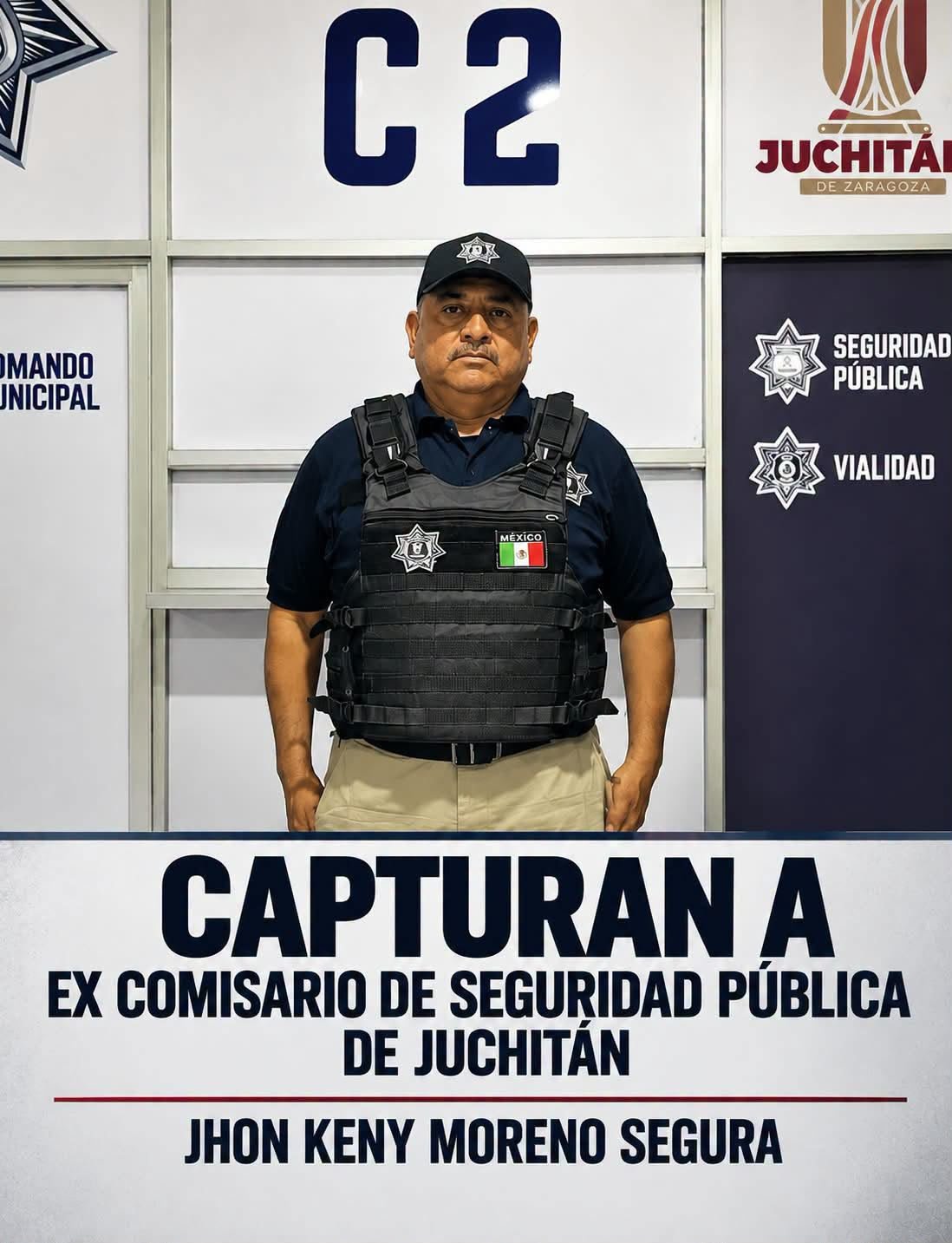 Detienen a Jhon Keny Moreno, excomisario de la Policía Municipal de Juchitán