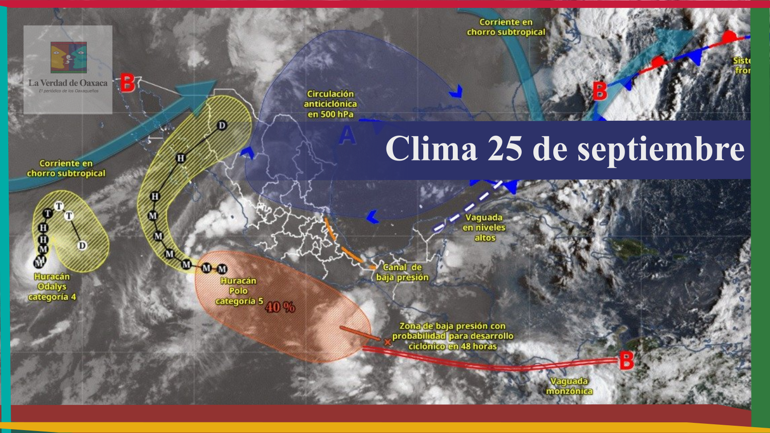 Lluvias y tormentas se concentrarán este viernes en la Sierra Sur y Cuenca del Papaloapan