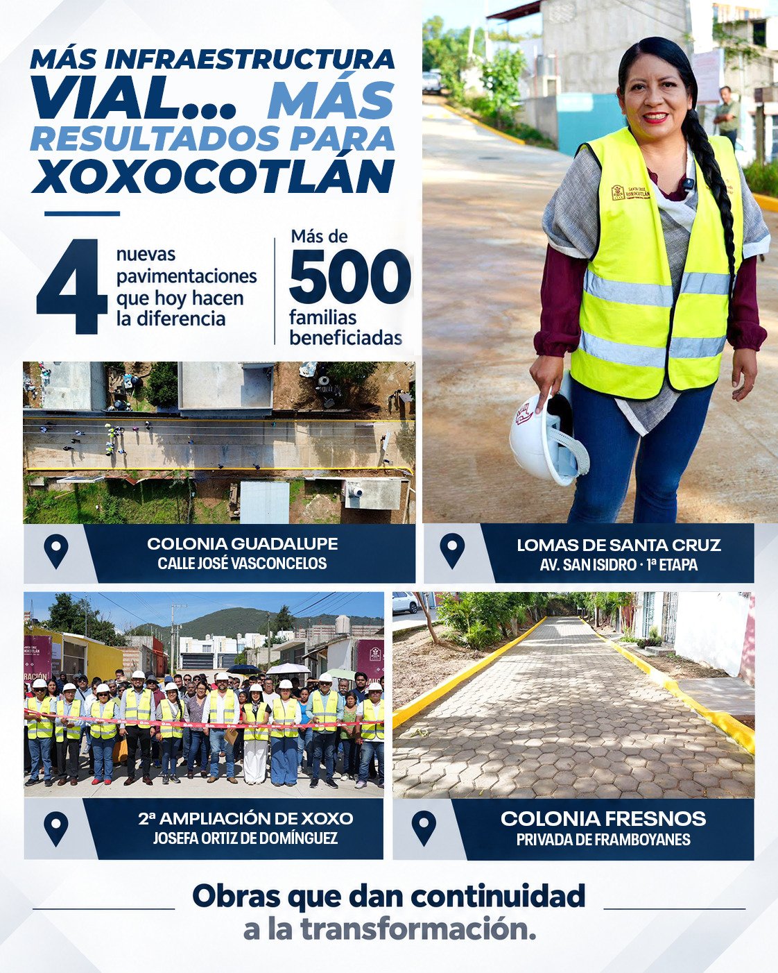 Inauguran cuatro obras de pavimentación en colonias de Xoxocotlán