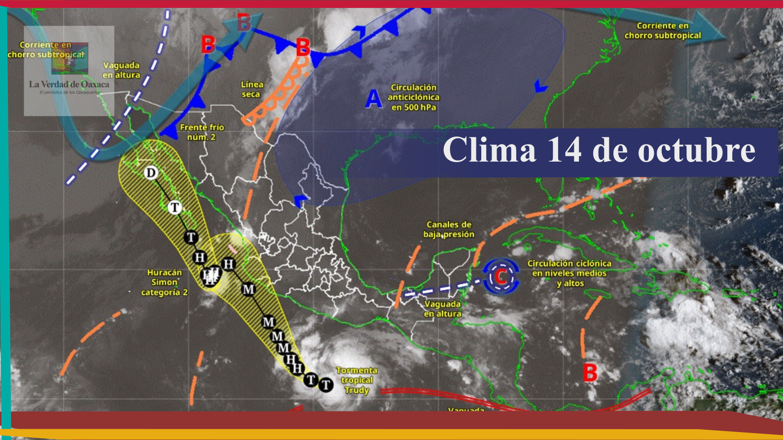 Ciclón tropical Trudy amenaza con convertirse en huracán; prevén lluvias intensas en Oaxaca