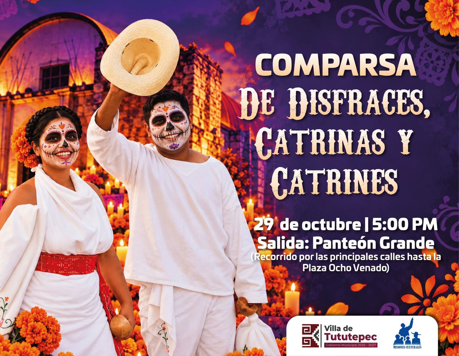 San Pedro Tututepec celebrará el Día de Muertos con comparsa de catrinas y catrines