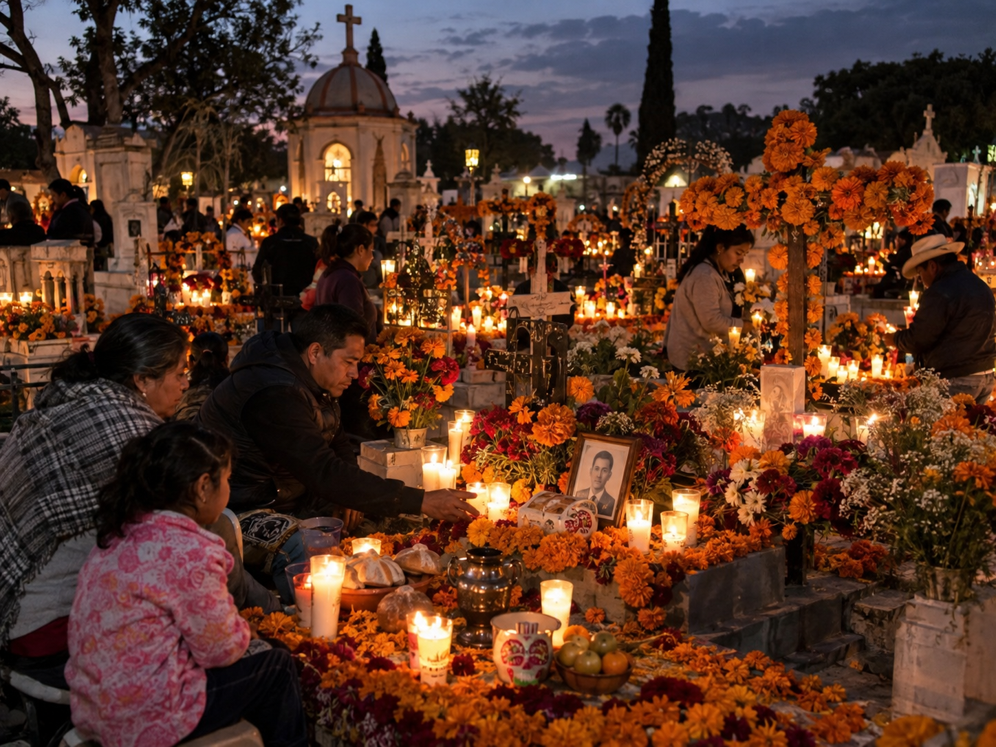 México recibe a sus fieles difuntos este 2 de noviembre entre flores, veladoras y recuerdos