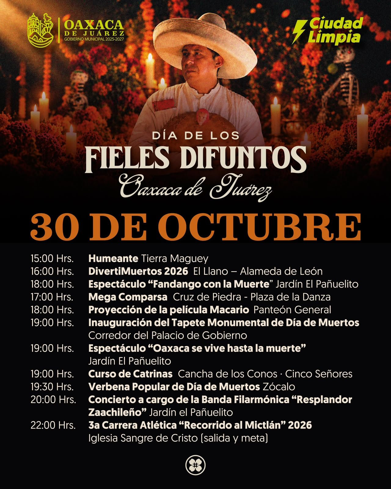 Comparsas, conciertos y exposiciones llenan de tradición a Oaxaca de Juárez este 30 de octubre